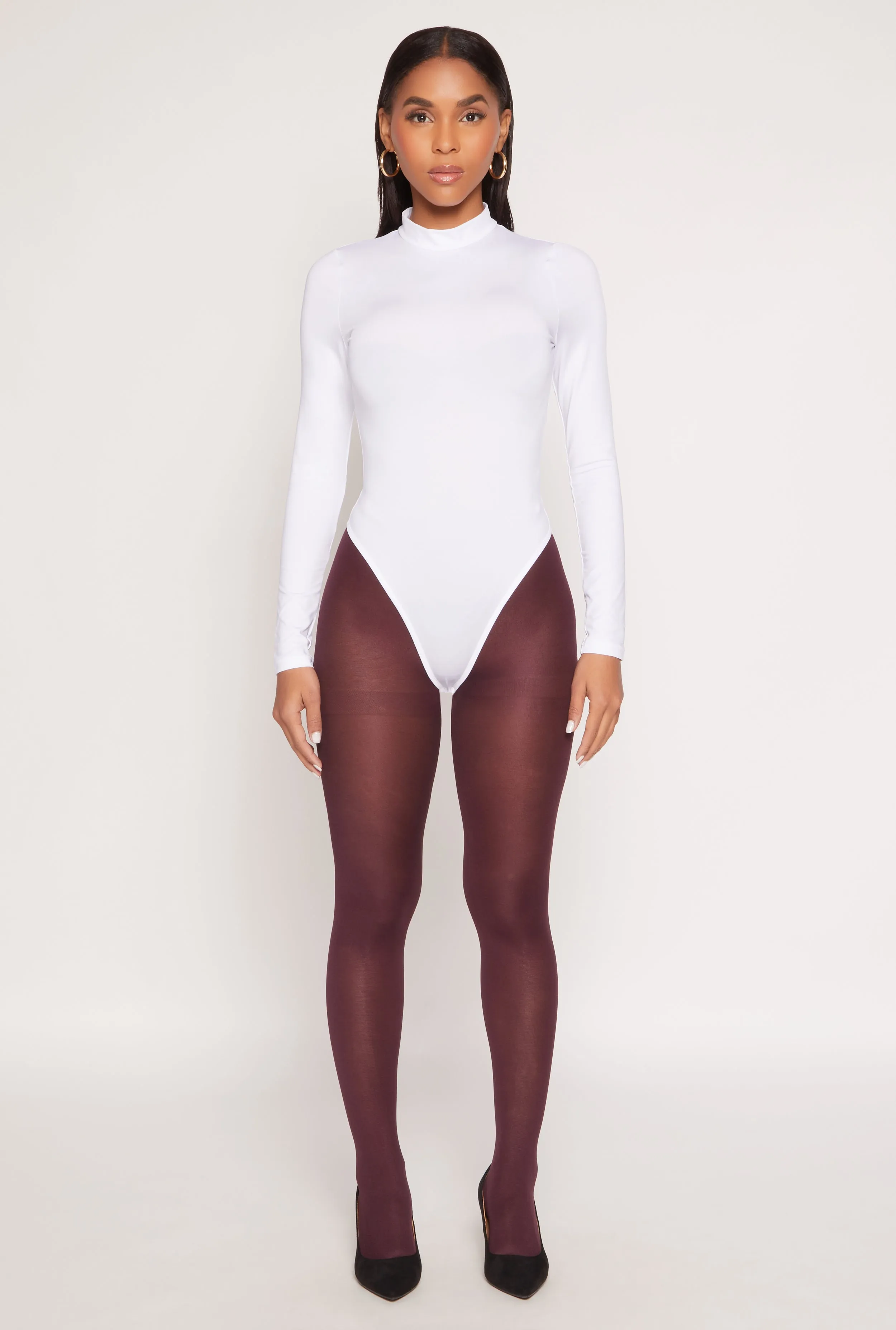 Daisy Mock Neck Long Sleeve Bodysuit sold by Rainbow