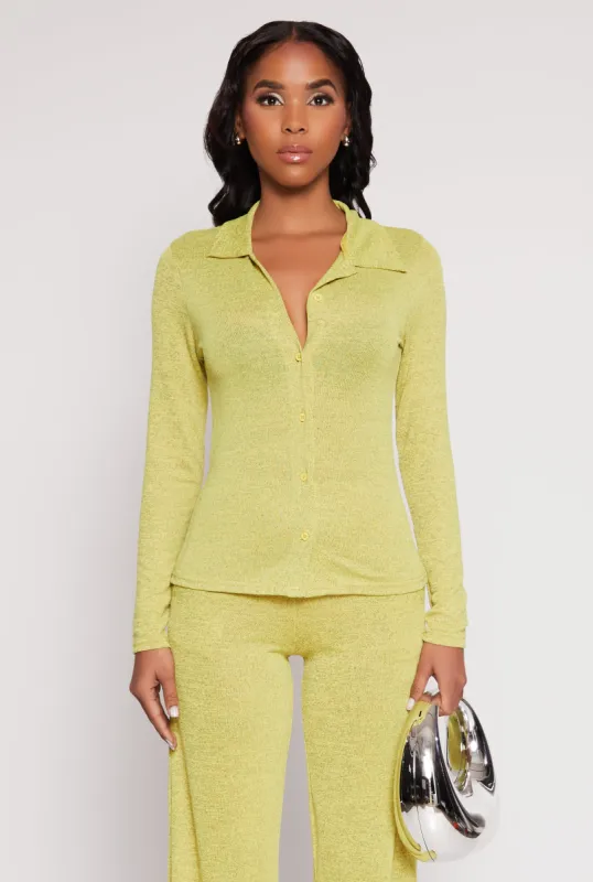 Daisy Button Front Long Sleeve Shirt sold by Rainbow