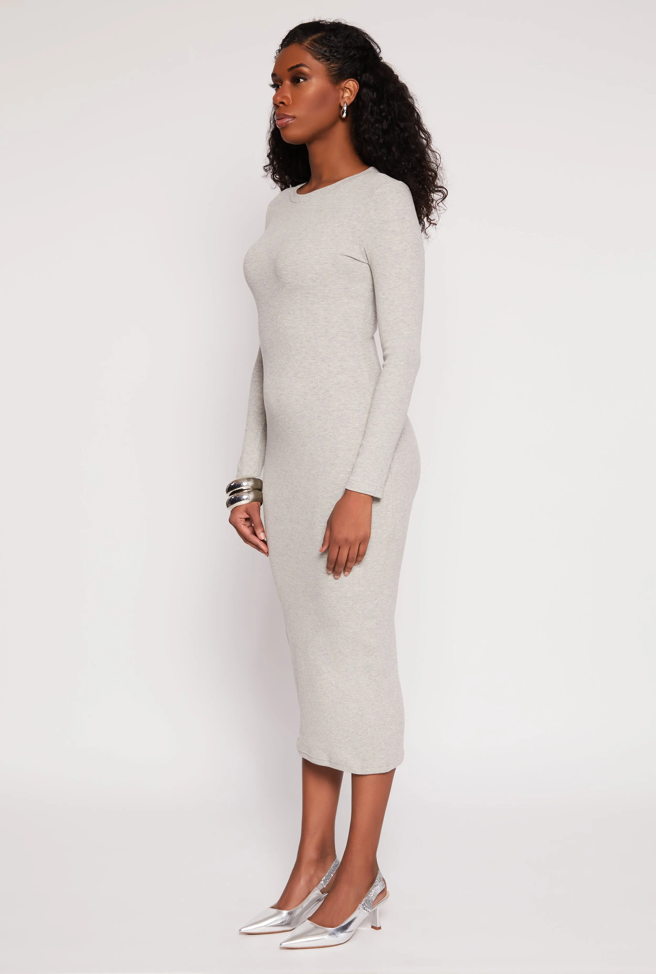 Daisy Ribbed Crew Neck Midi Dress sold by Rainbow product image thumbnail 2