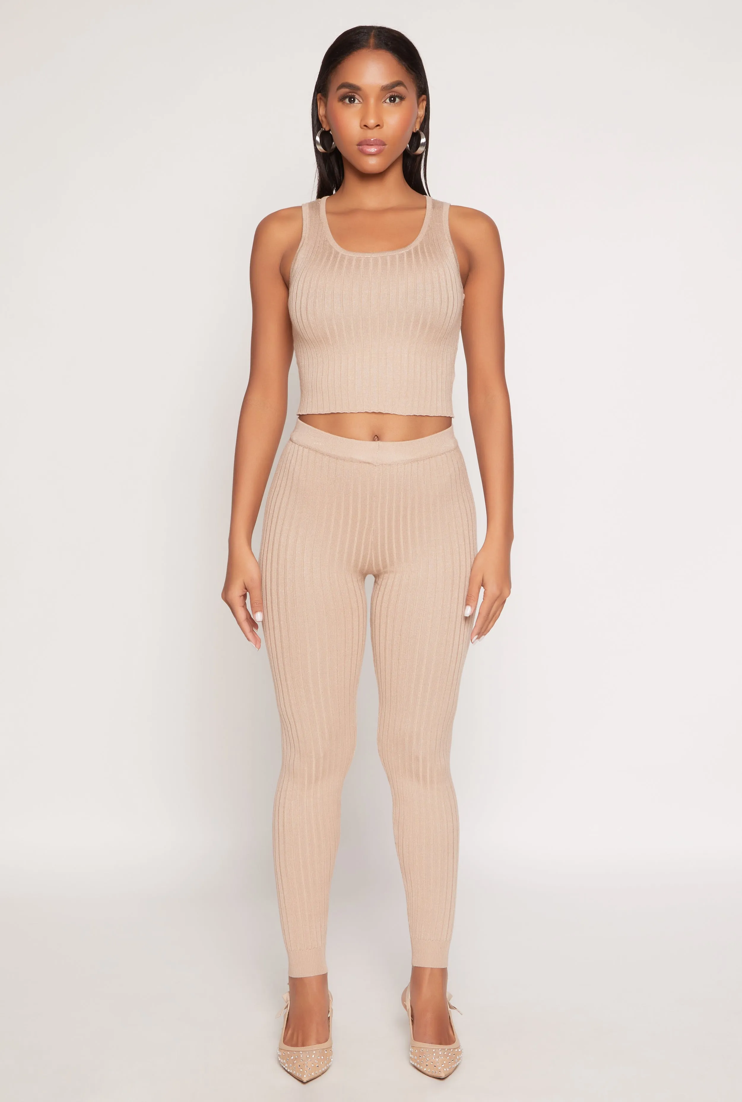 Daisy Ribbed Knit High Waisted Leggings sold by Rainbow