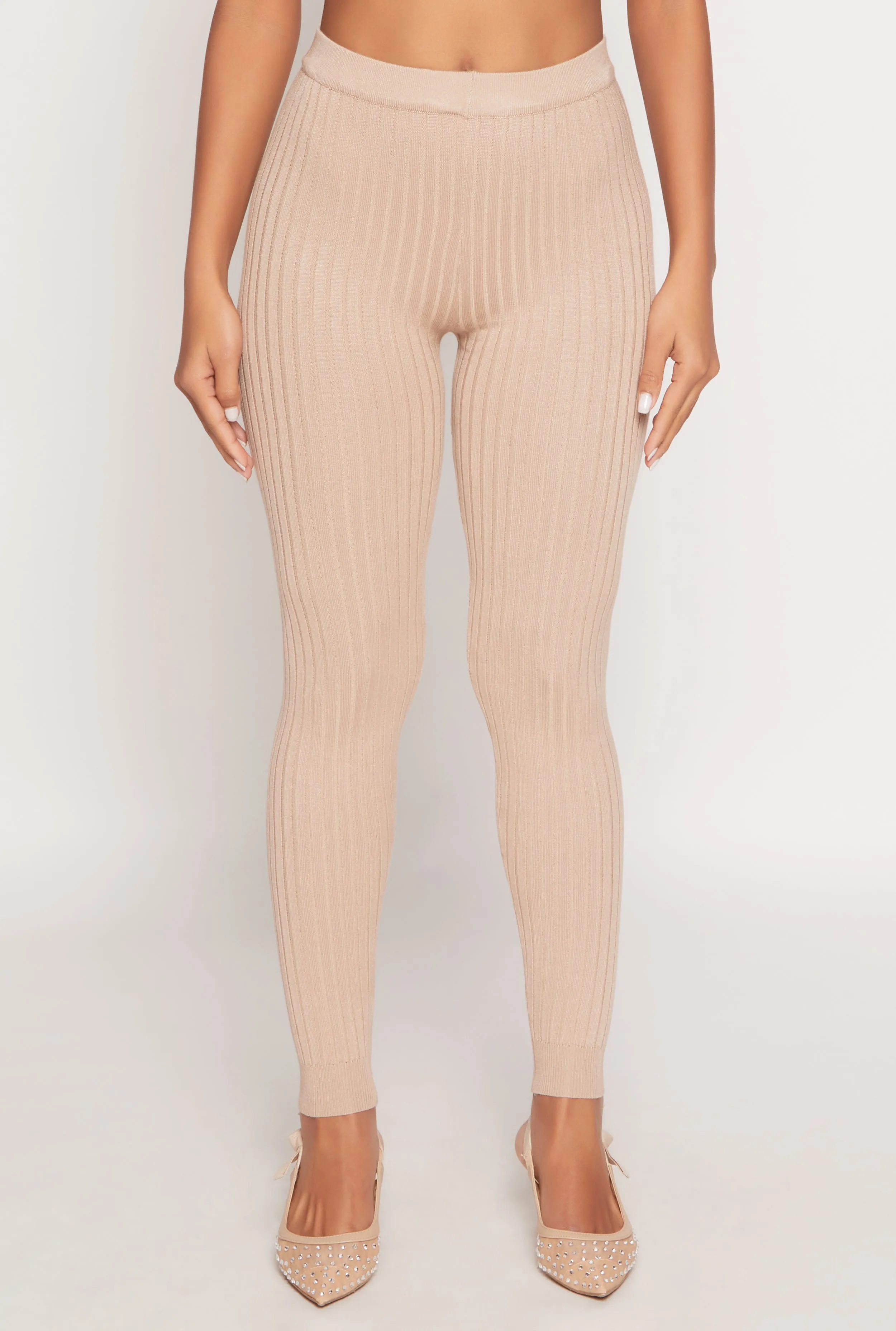 Daisy Ribbed Knit High Waisted Leggings sold by Rainbow product image thumbnail 2