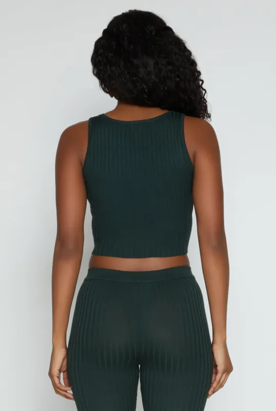Daisy Ribbed Knit Cropped Tank Top sold by Rainbow
