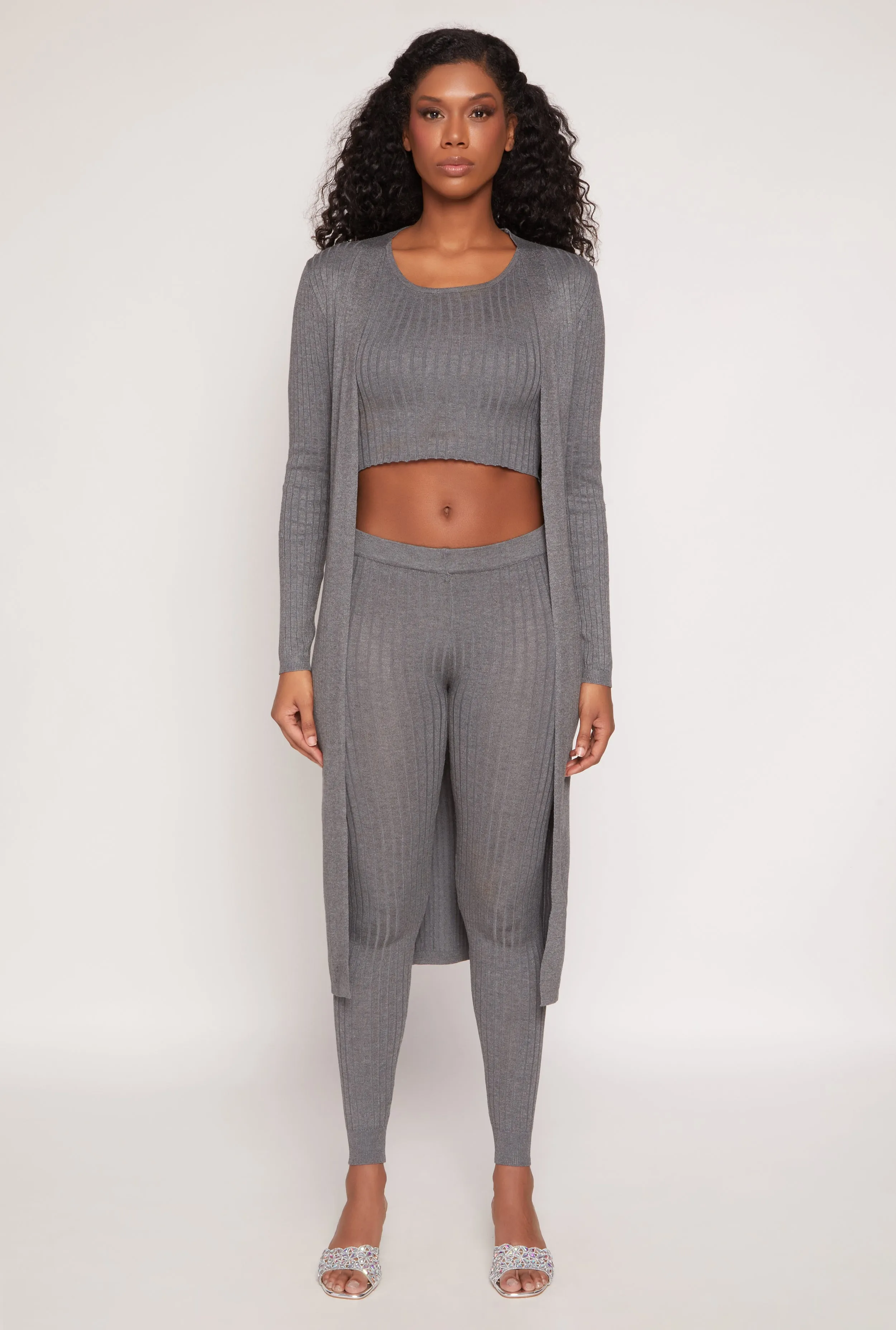 Daisy Ribbed Knit Open Front Duster sold by Rainbow