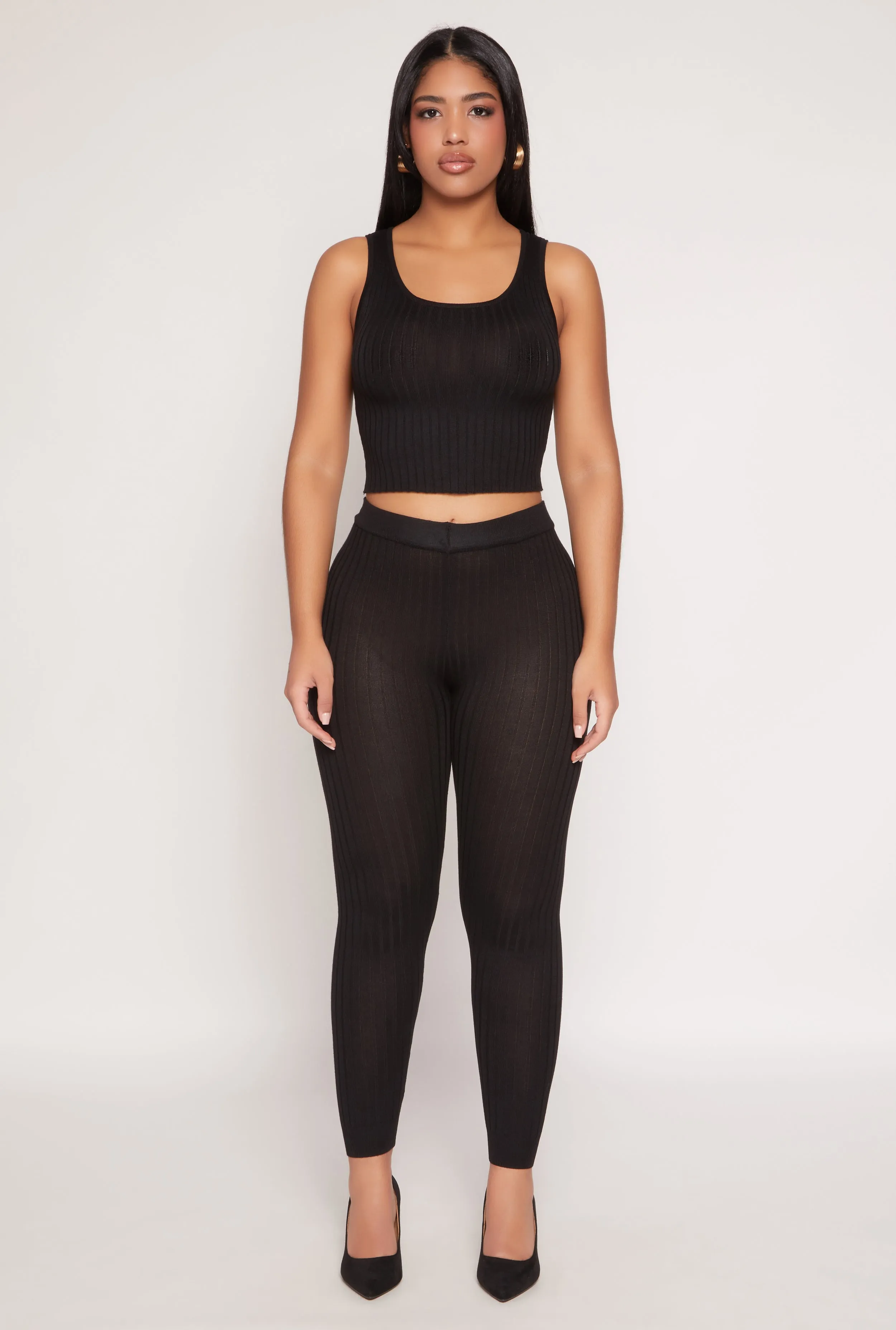 Daisy Ribbed Knit Cropped Tank Top sold by Rainbow product image thumbnail 2