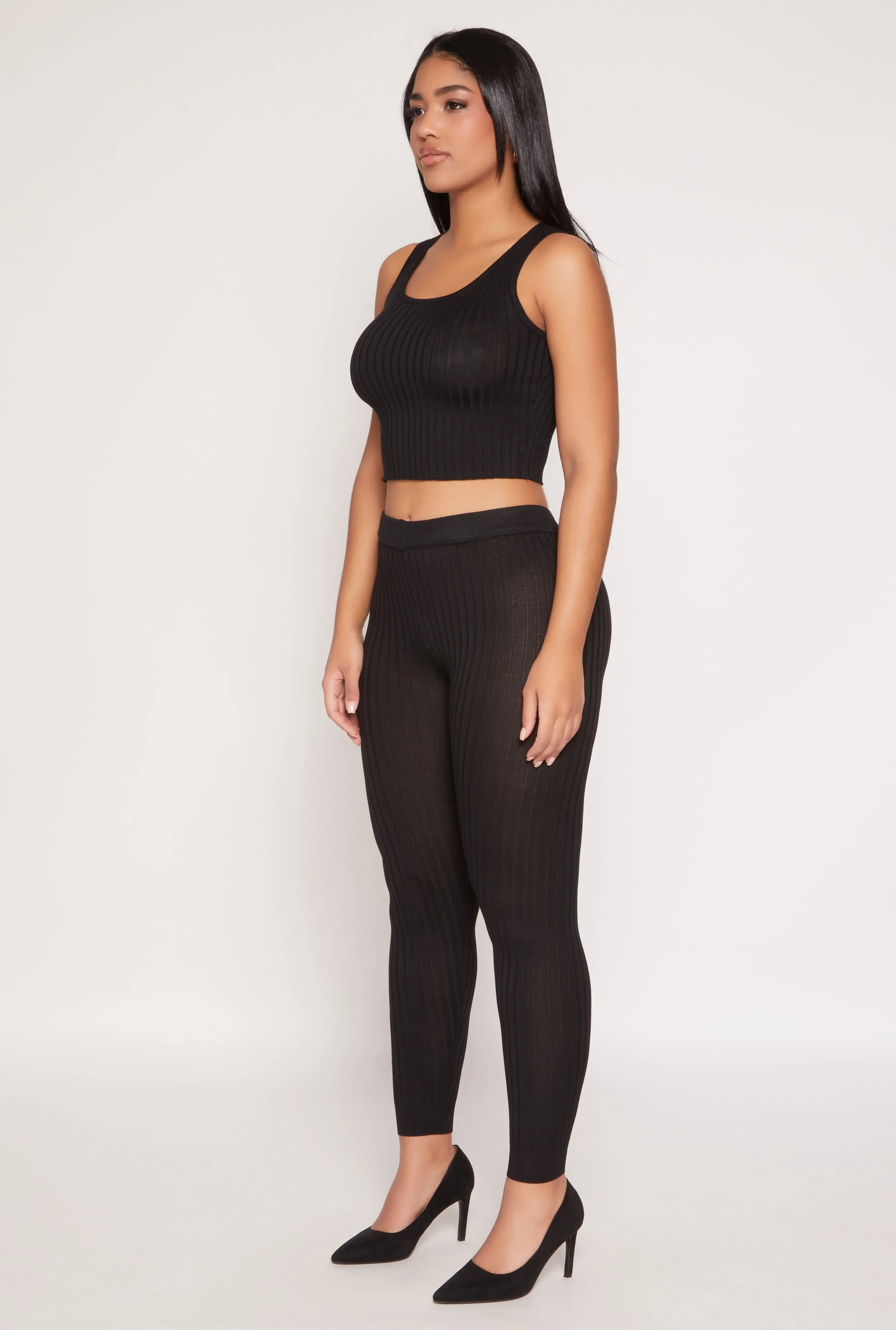 Daisy Ribbed Knit Cropped Tank Top sold by Rainbow product image thumbnail 3