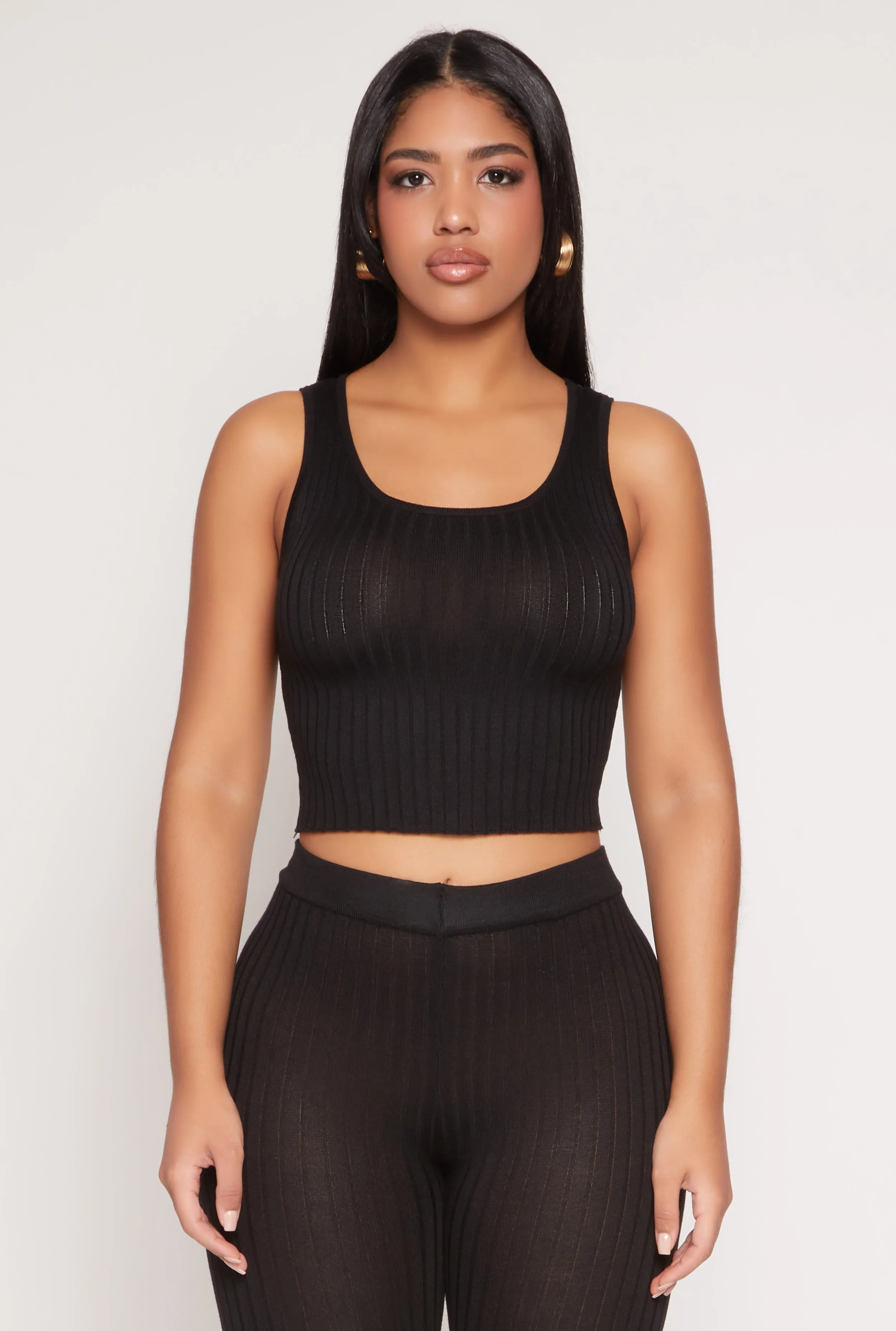 Daisy Ribbed Knit Cropped Tank Top sold by Rainbow