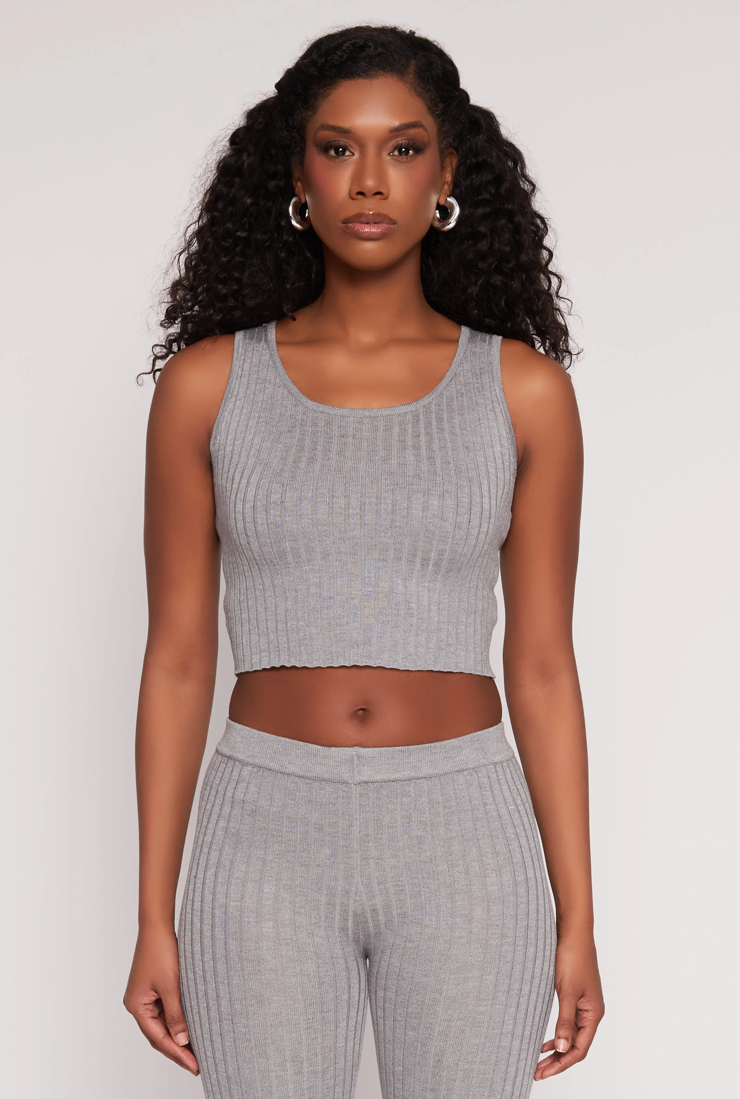 Daisy Ribbed Knit Cropped Tank Top sold by Rainbow