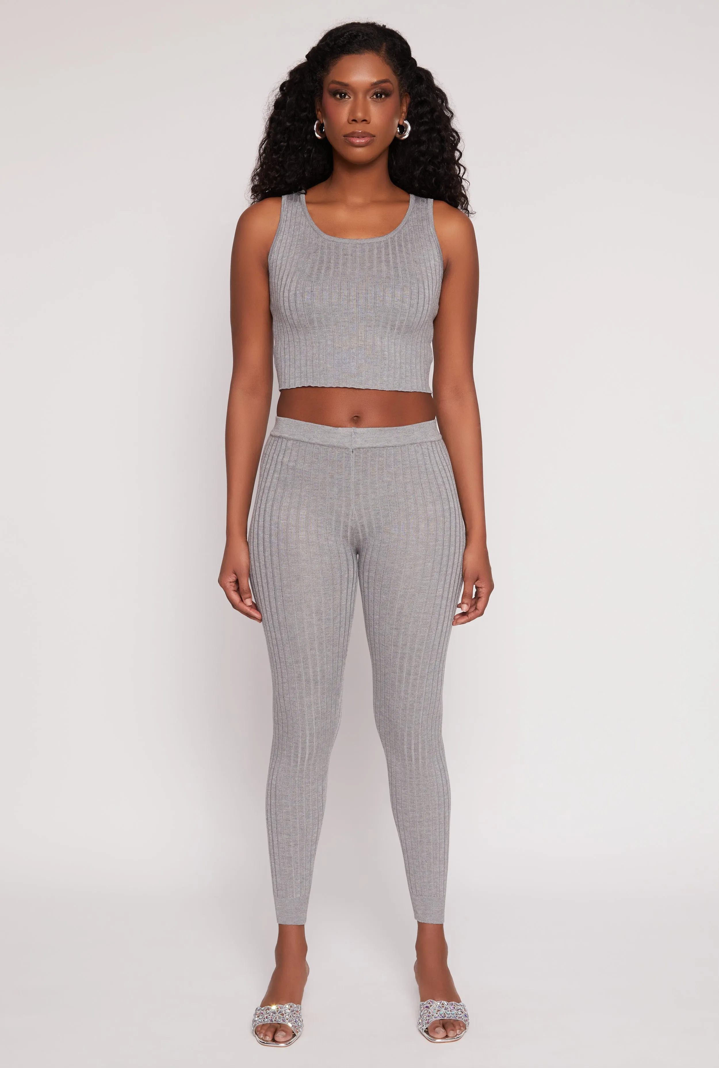 Daisy Ribbed Knit Cropped Tank Top sold by Rainbow product image thumbnail 2