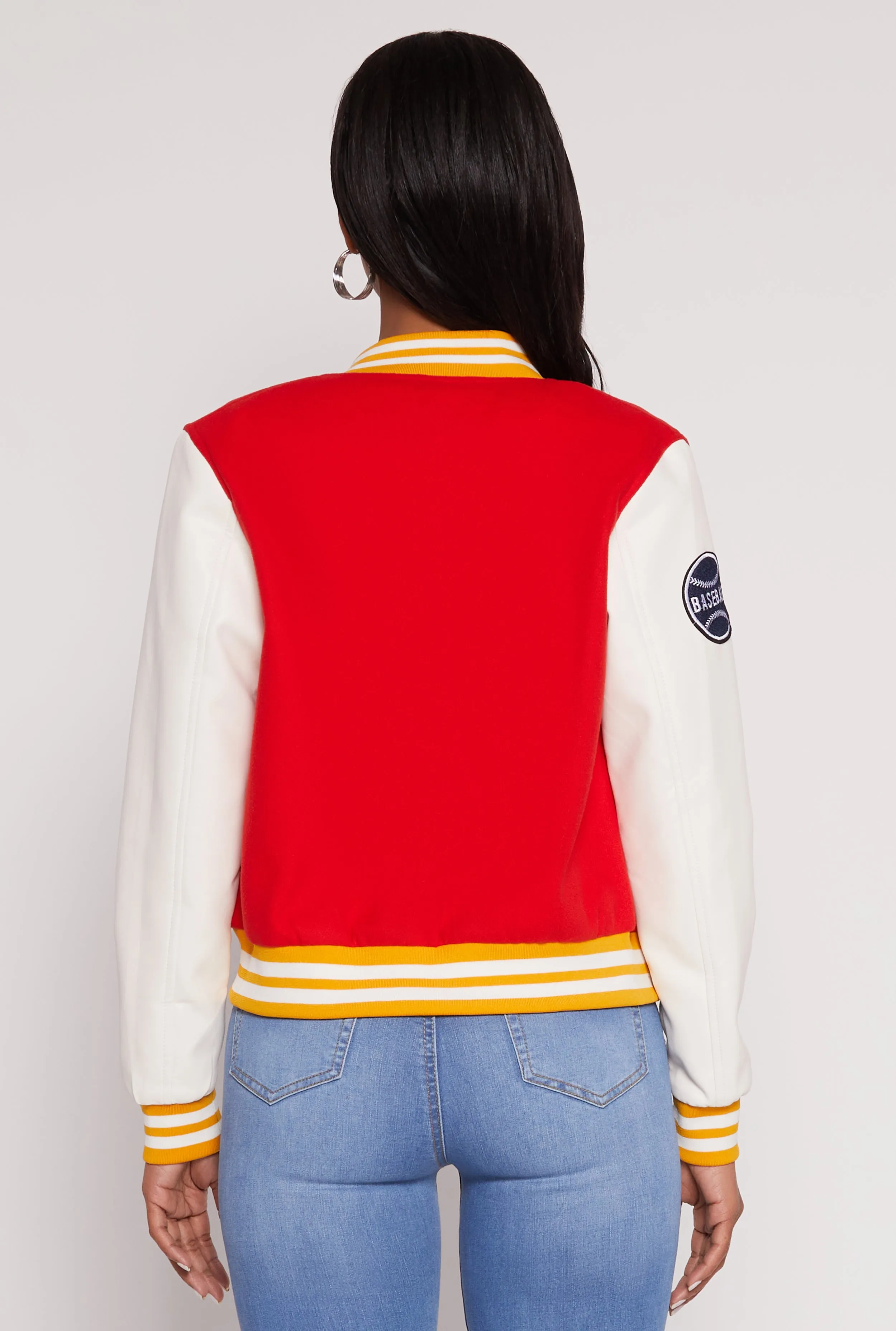 Daisy B Initial Baseball Patch Varsity Jacket sold by Rainbow product image thumbnail 5