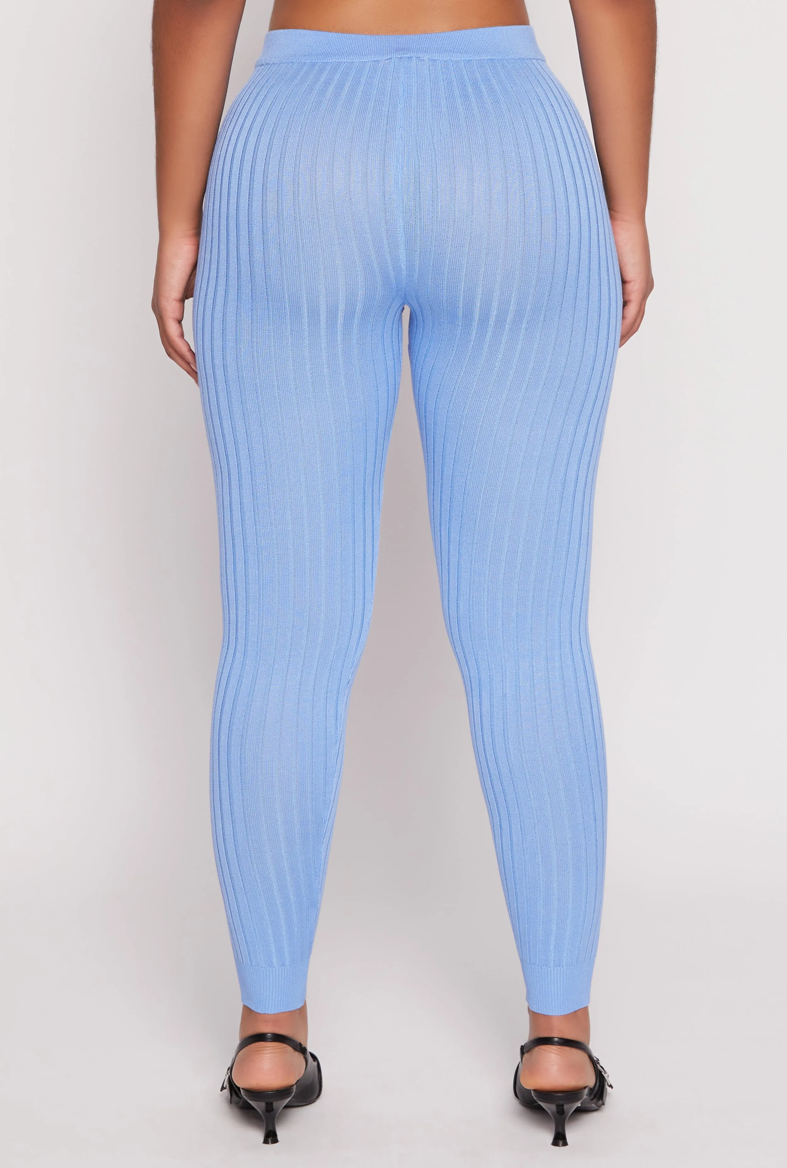 Daisy Ribbed Knit High Waisted Leggings sold by Rainbow product image thumbnail 3