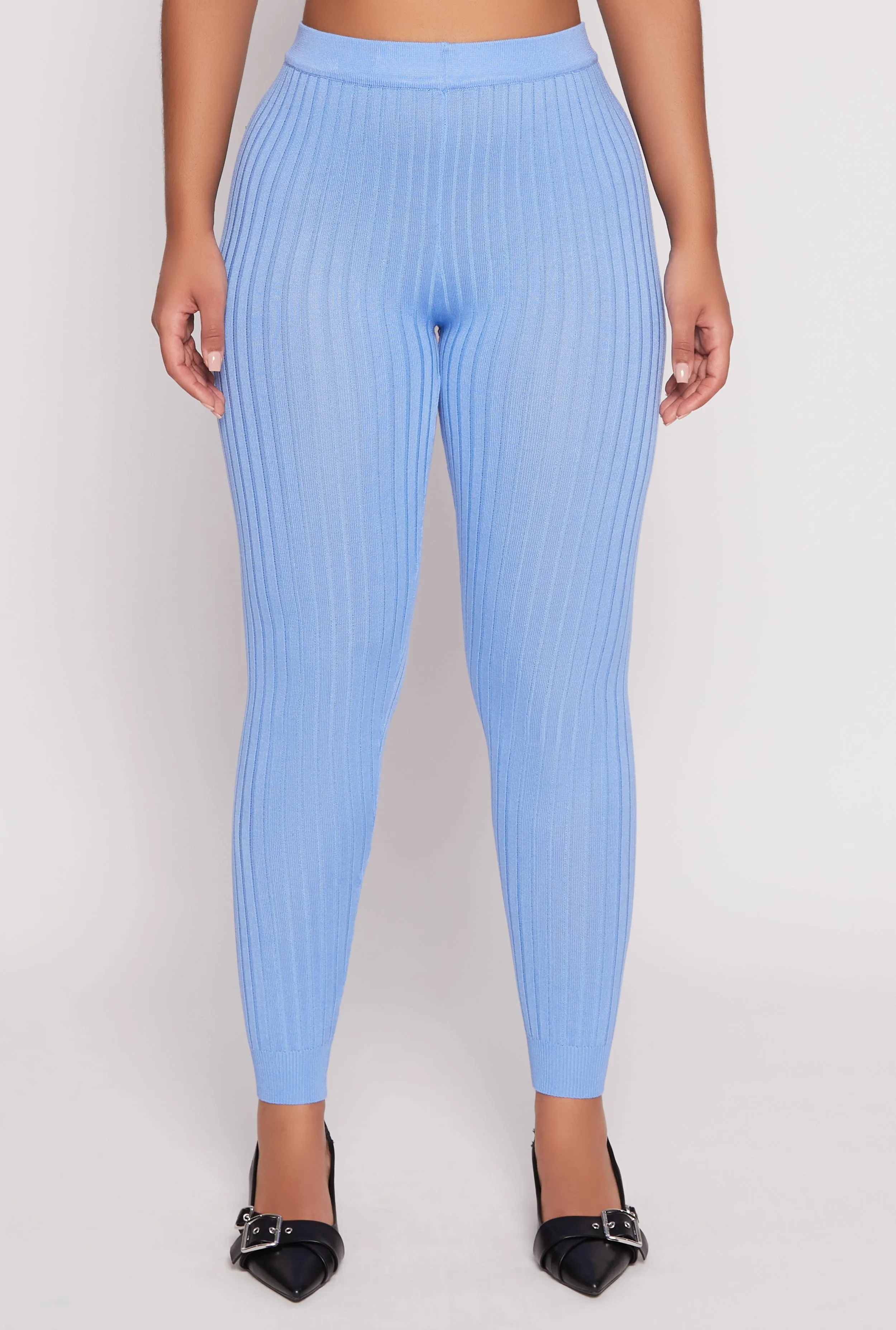 Daisy Ribbed Knit High Waisted Leggings sold by Rainbow product image thumbnail 2