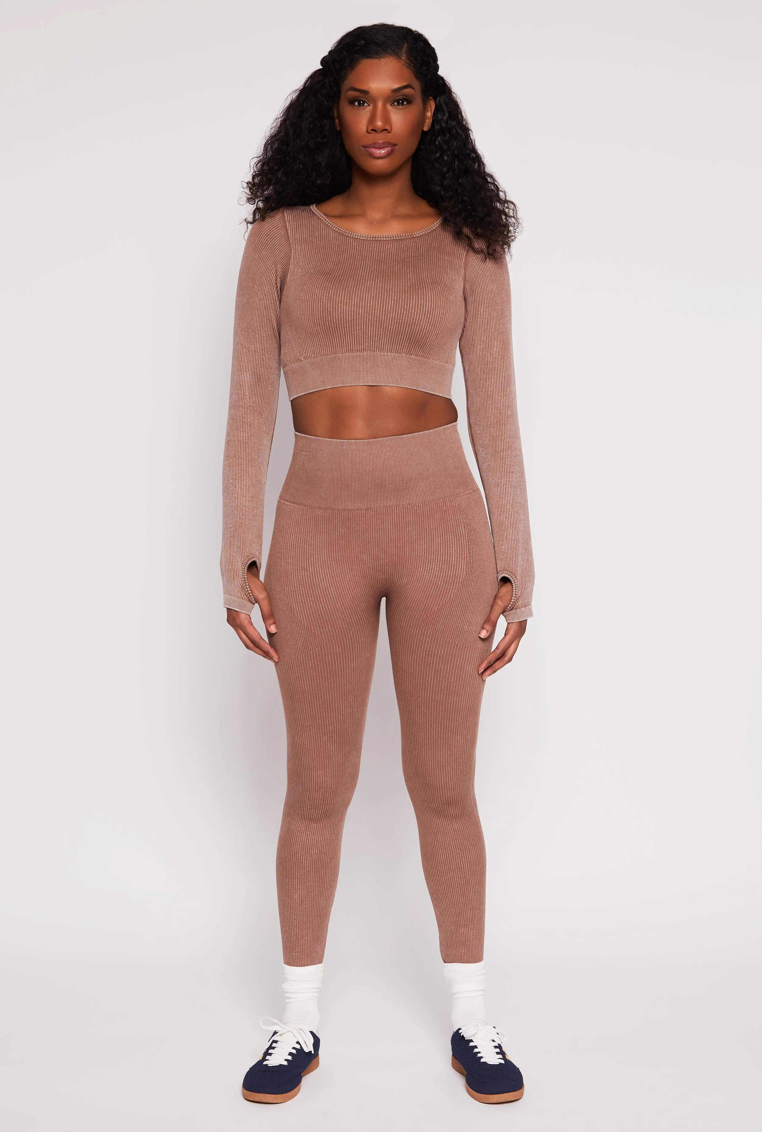 Daisy Ribbed Knit Active Leggings sold by Rainbow