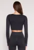 Daisy Ribbed Knit Long Sleeve Crop Top sold by Rainbow