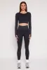 Daisy Ribbed Knit Long Sleeve Crop Top sold by Rainbow
