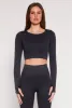 Daisy Ribbed Knit Long Sleeve Crop Top sold by Rainbow