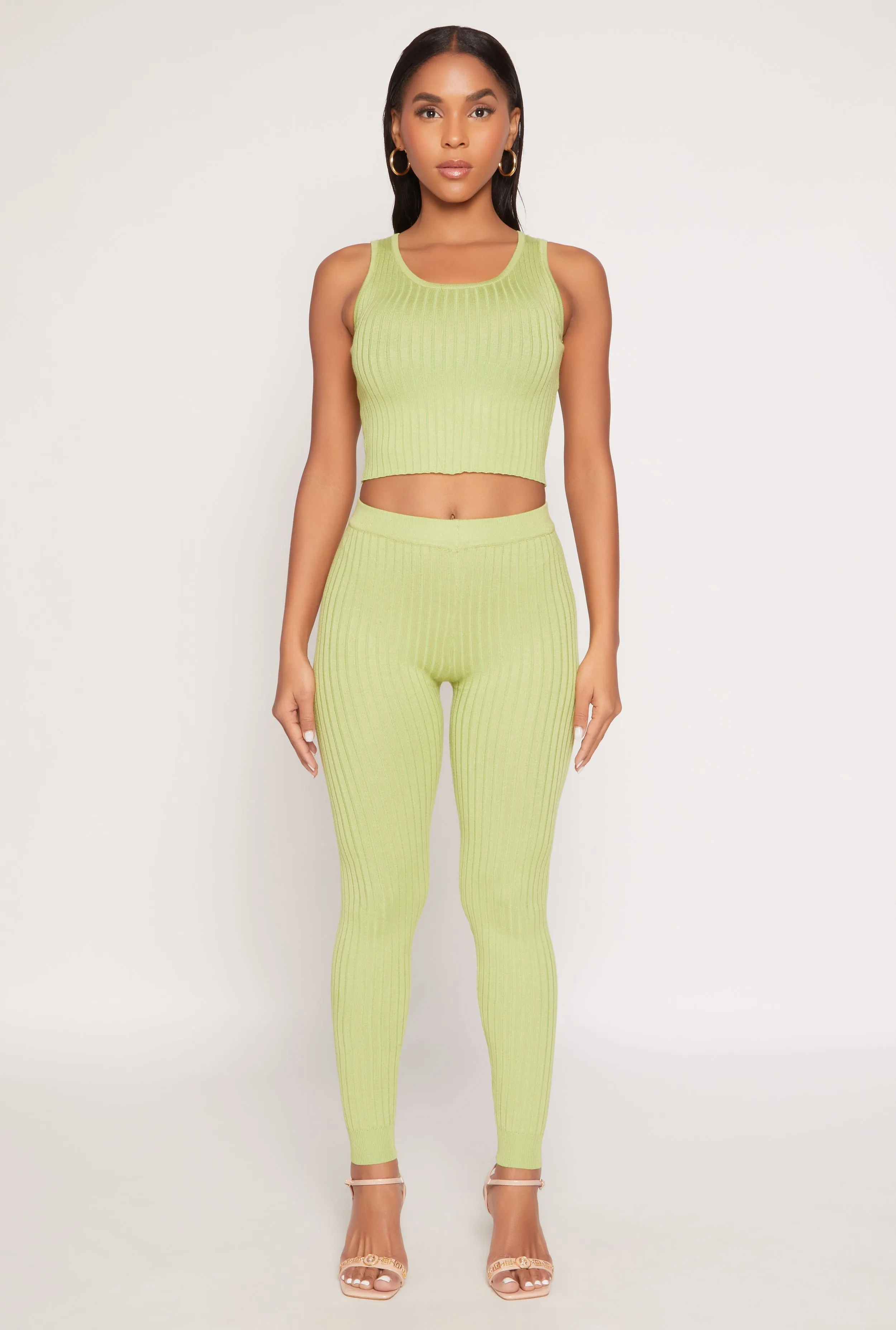 Daisy Ribbed Knit Cropped Tank Top sold by Rainbow product image thumbnail 2