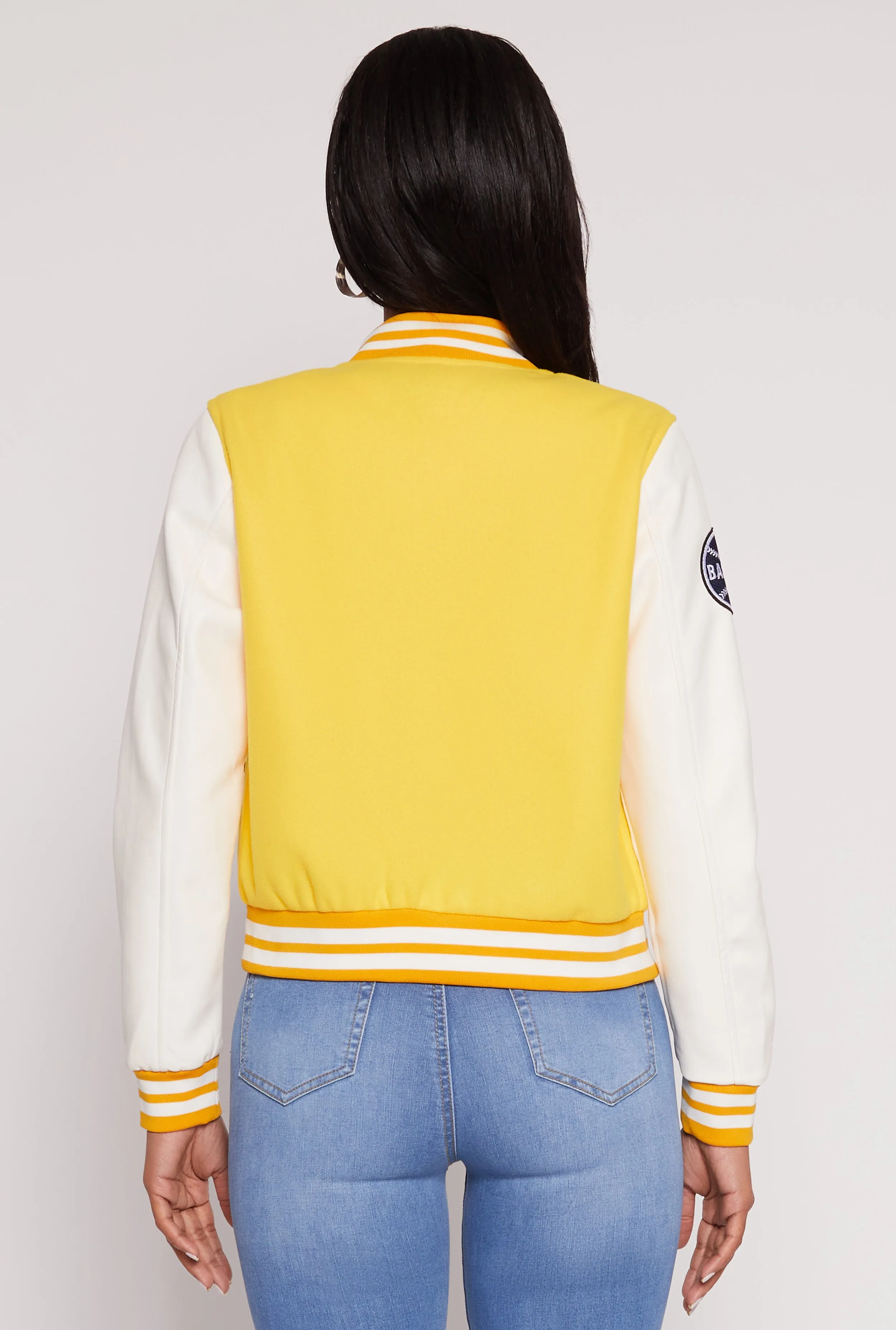 Daisy B Initial Baseball Patch Varsity Jacket sold by Rainbow product image thumbnail 5