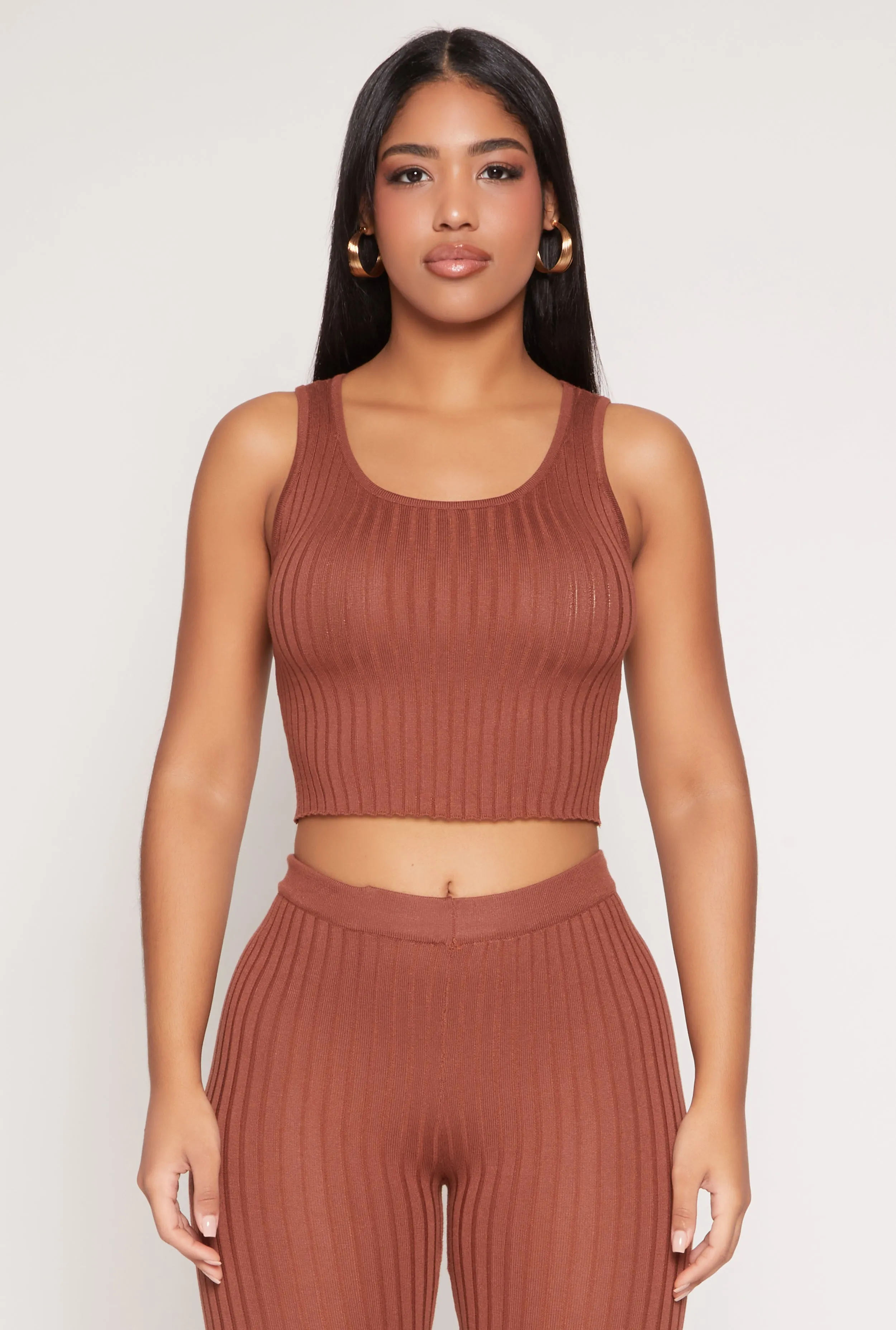 Daisy Ribbed Knit Cropped Tank Top sold by Rainbow