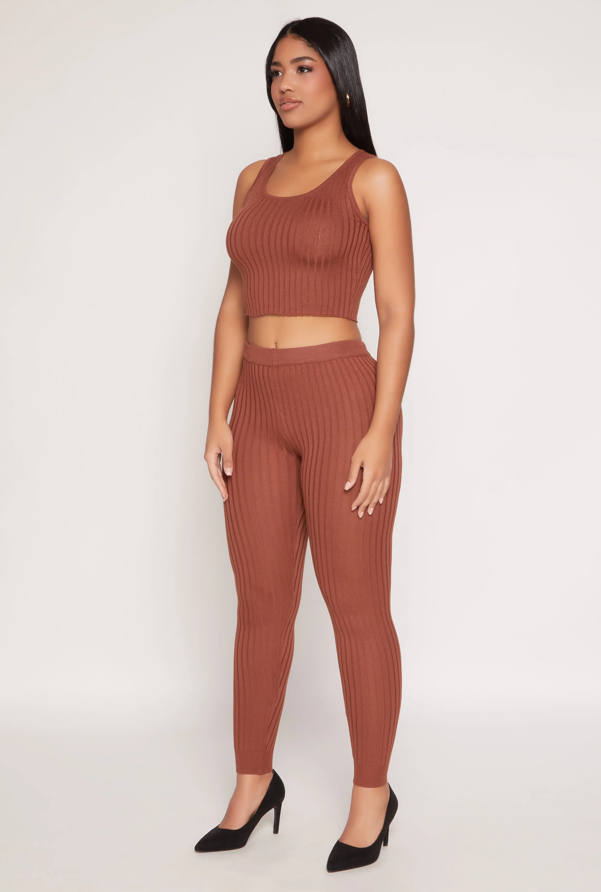 Daisy Ribbed Knit Cropped Tank Top sold by Rainbow product image thumbnail 3