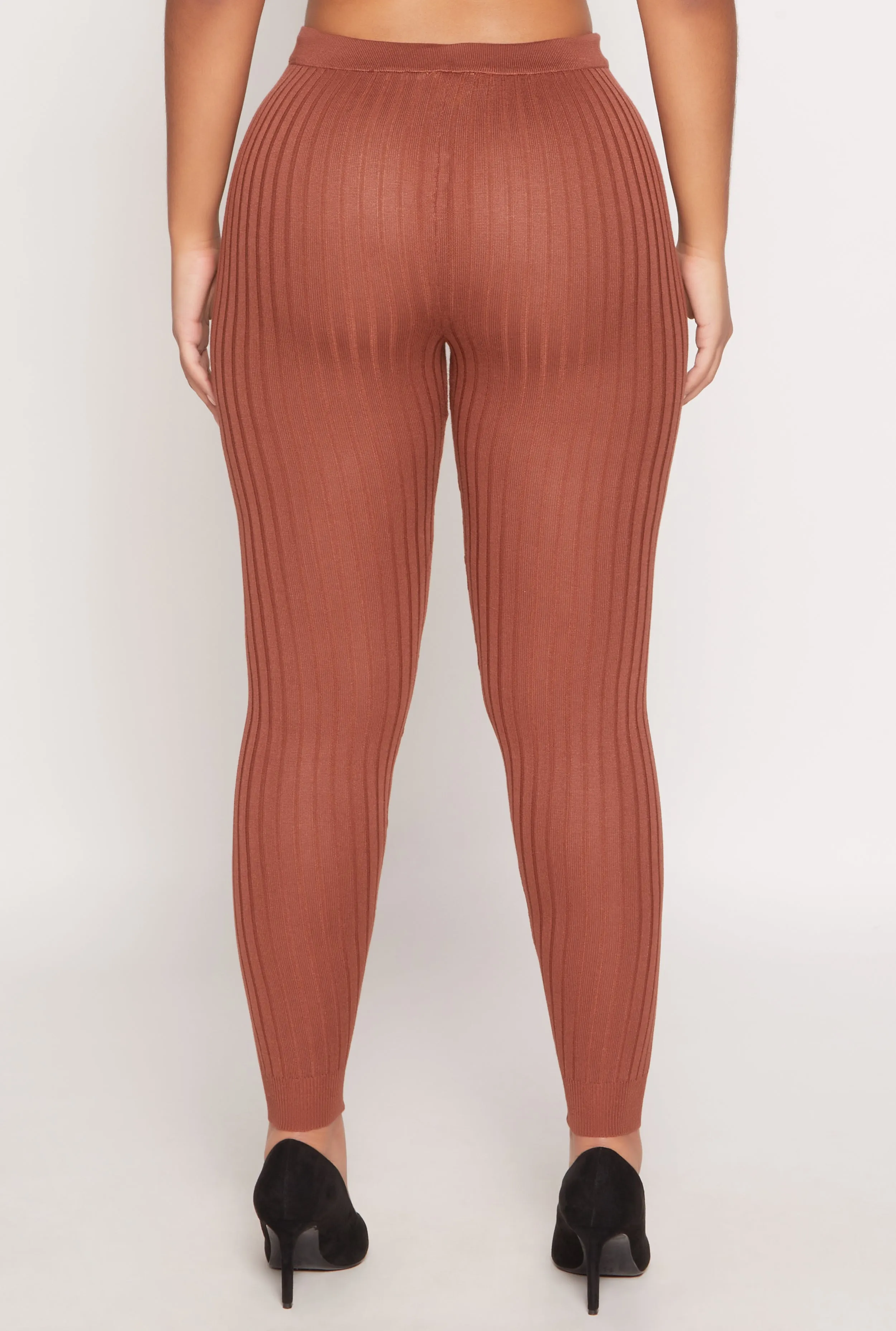 Daisy Ribbed Knit High Waisted Leggings sold by Rainbow product image thumbnail 3