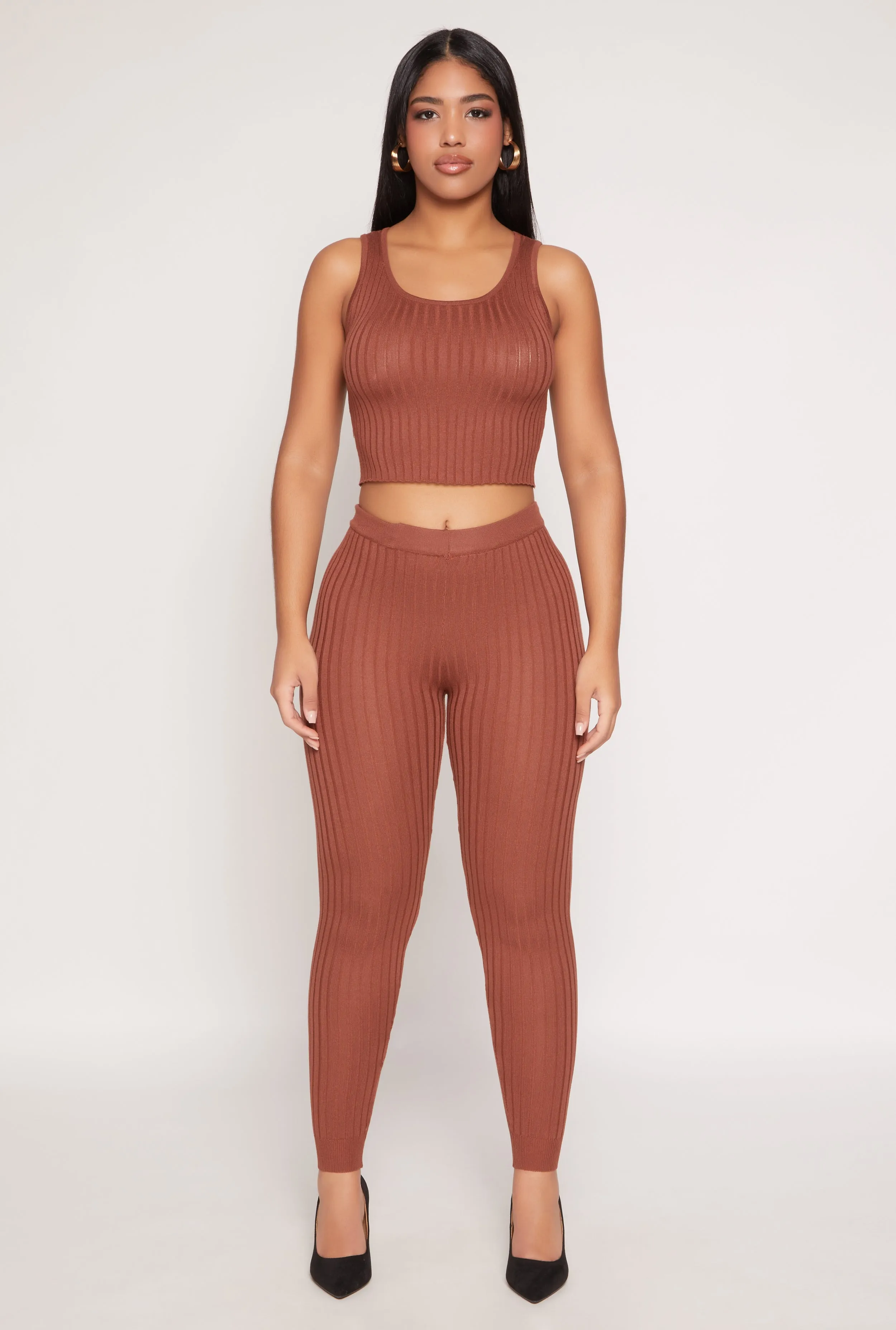 Daisy Ribbed Knit High Waisted Leggings sold by Rainbow