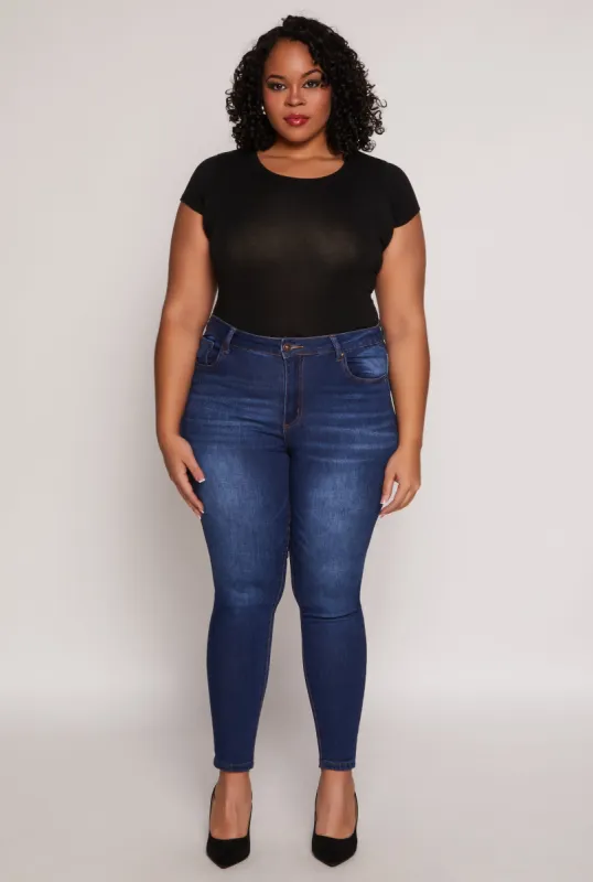 Plus Size WAX High Waisted Skinny Jeans sold by Rainbow
