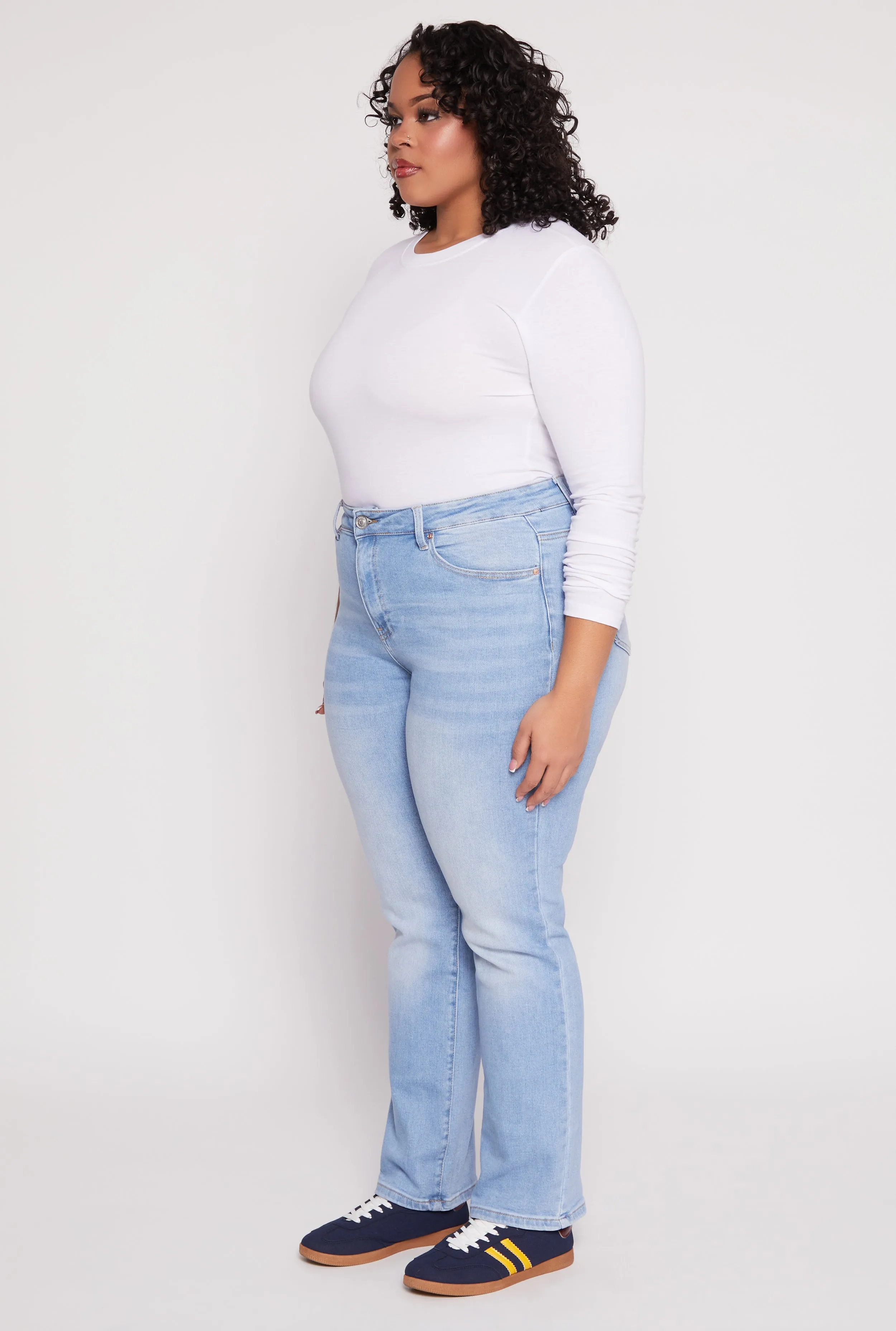 Plus Size WAX Frayed Detail Straight Leg Jeans sold by Rainbow product image thumbnail 2