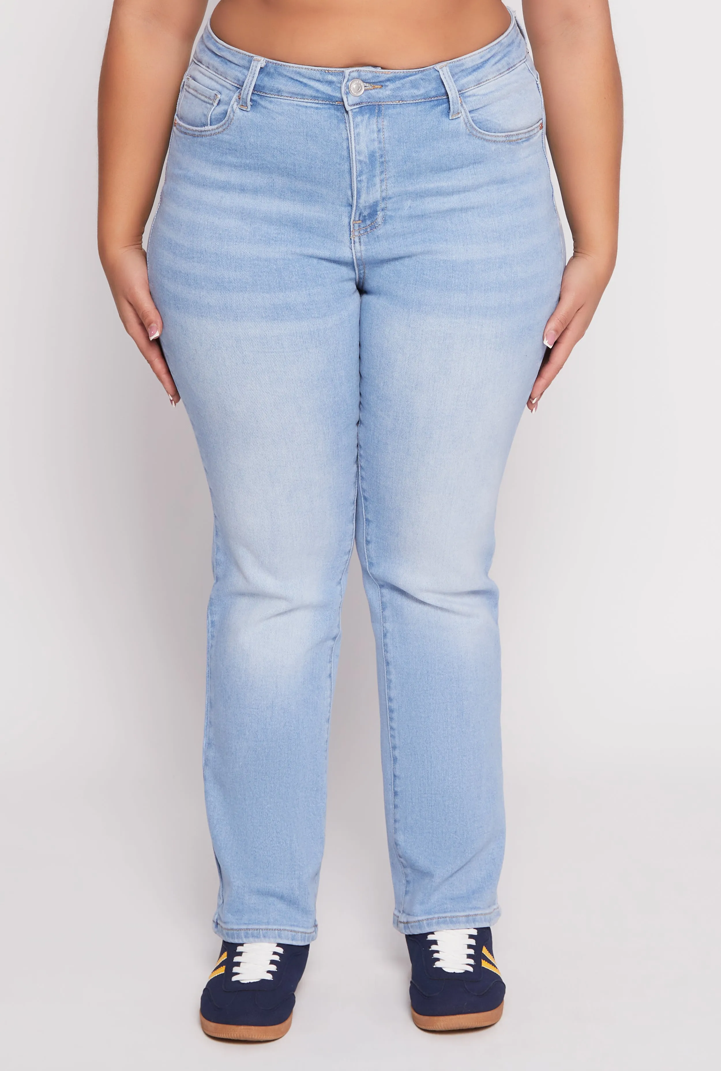 Plus Size WAX Frayed Detail Straight Leg Jeans sold by Rainbow product image thumbnail 3