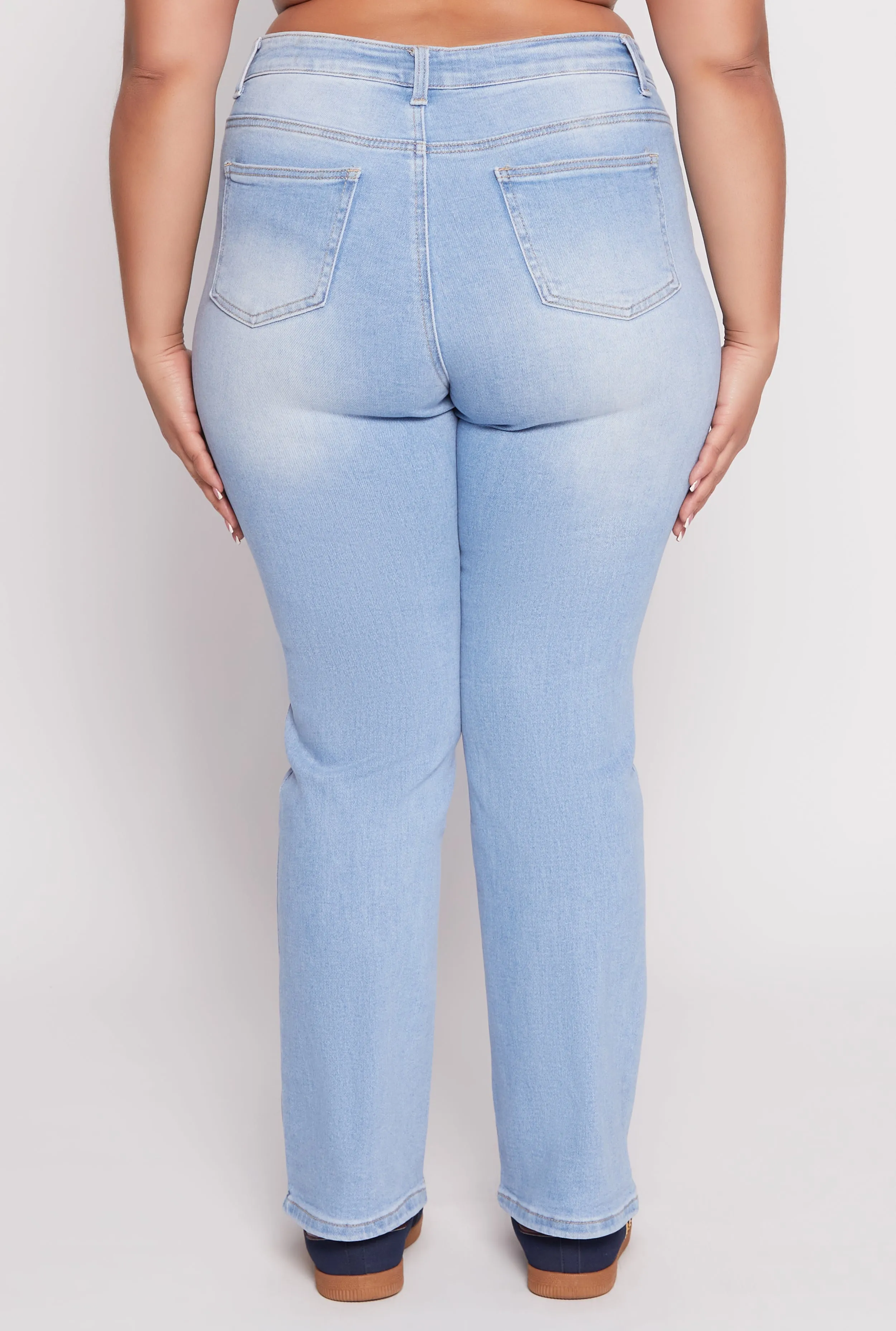 Plus Size WAX Frayed Detail Straight Leg Jeans sold by Rainbow product image thumbnail 5