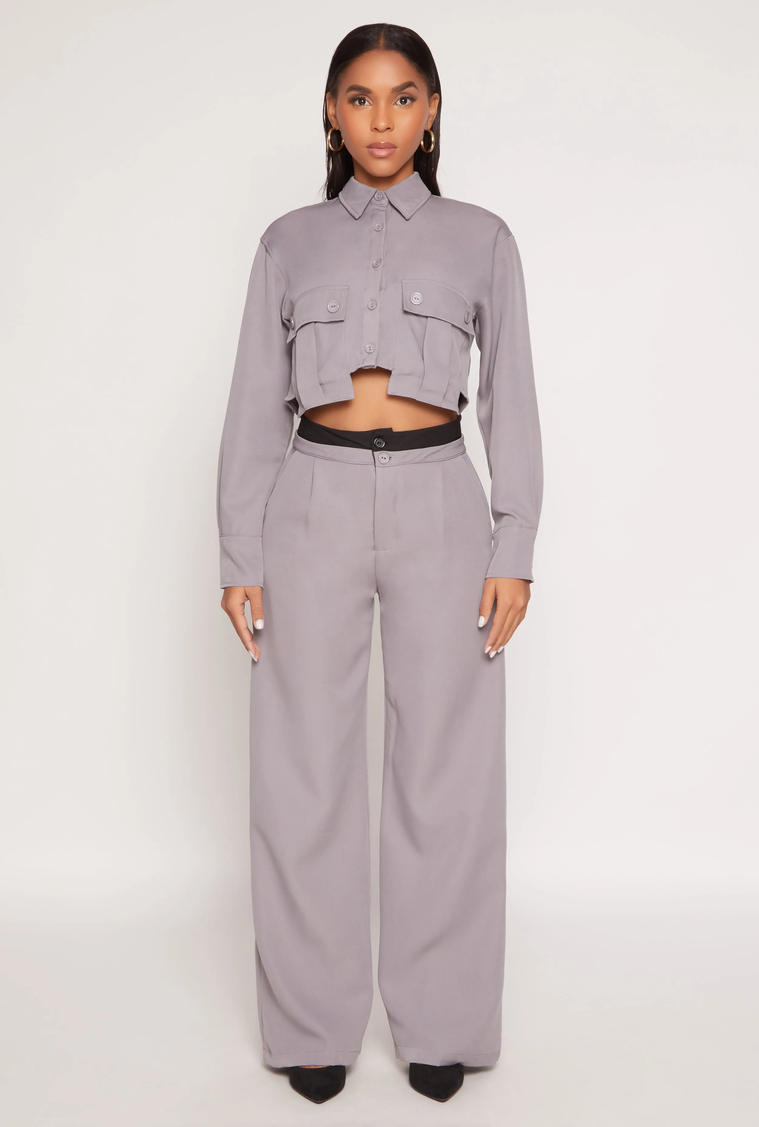 Two Button Wide Leg Pants sold by Rainbow