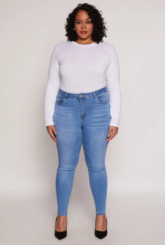 Plus Size WAX High Waisted Skinny Jeans sold by Rainbow