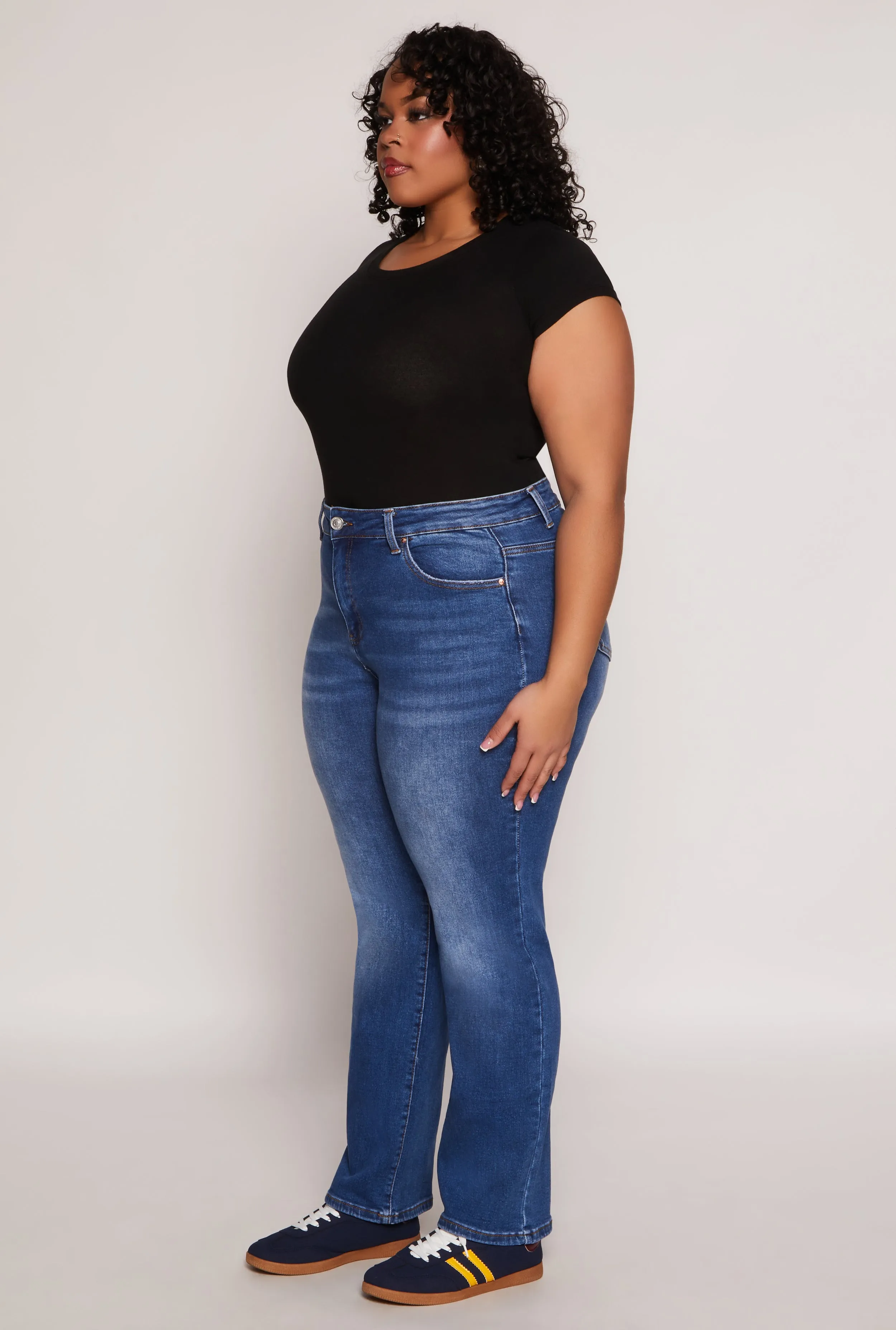 Plus Size WAX Frayed Detail Straight Leg Jeans sold by Rainbow product image thumbnail 2