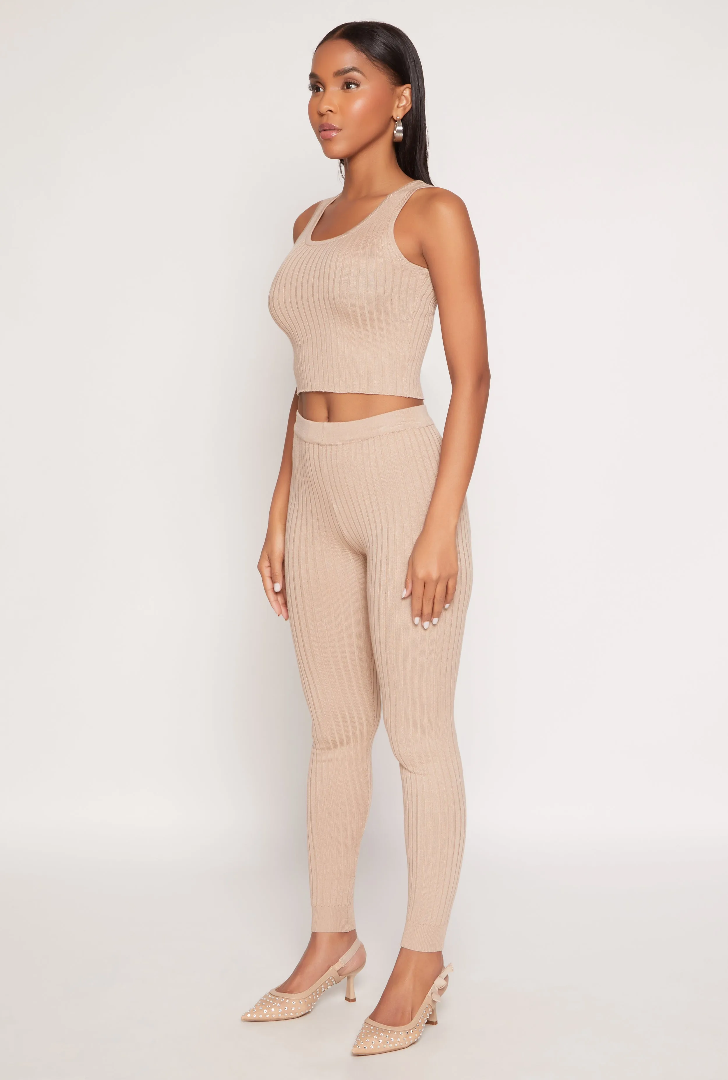 Daisy Ribbed Knit Cropped Tank Top sold by Rainbow product image thumbnail 3