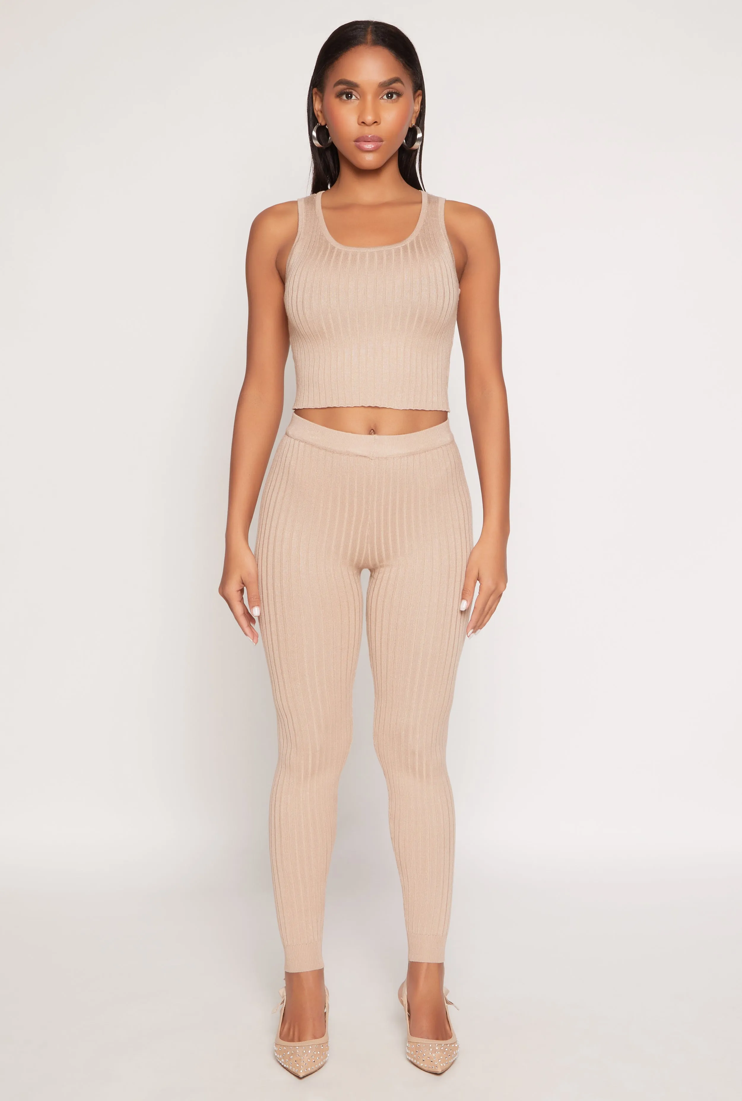 Daisy Ribbed Knit Cropped Tank Top sold by Rainbow product image thumbnail 2