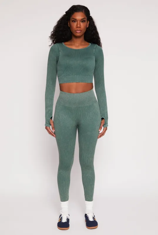 Daisy Ribbed Knit Active Leggings sold by Rainbow