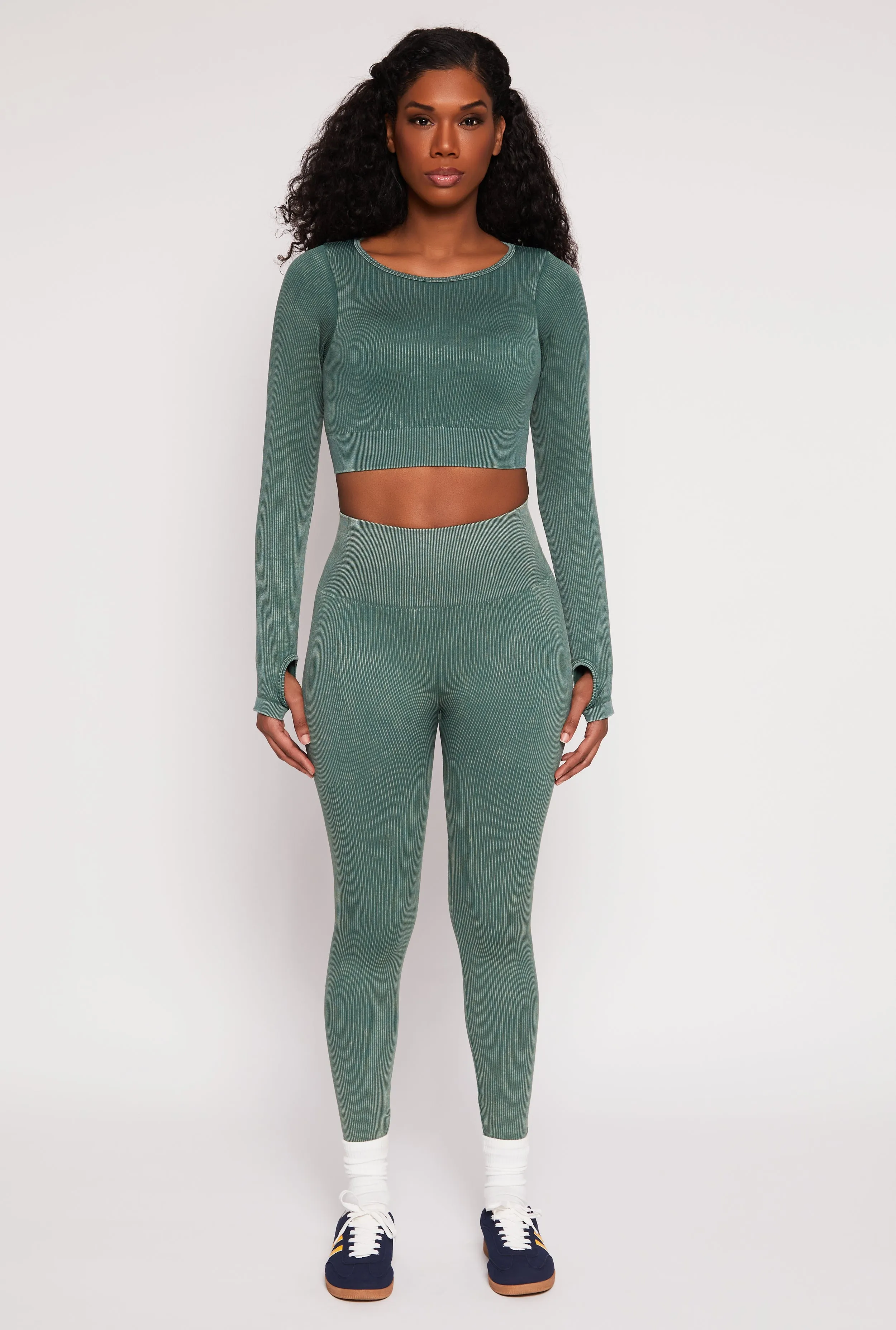 Daisy Ribbed Knit Active Leggings sold by Rainbow