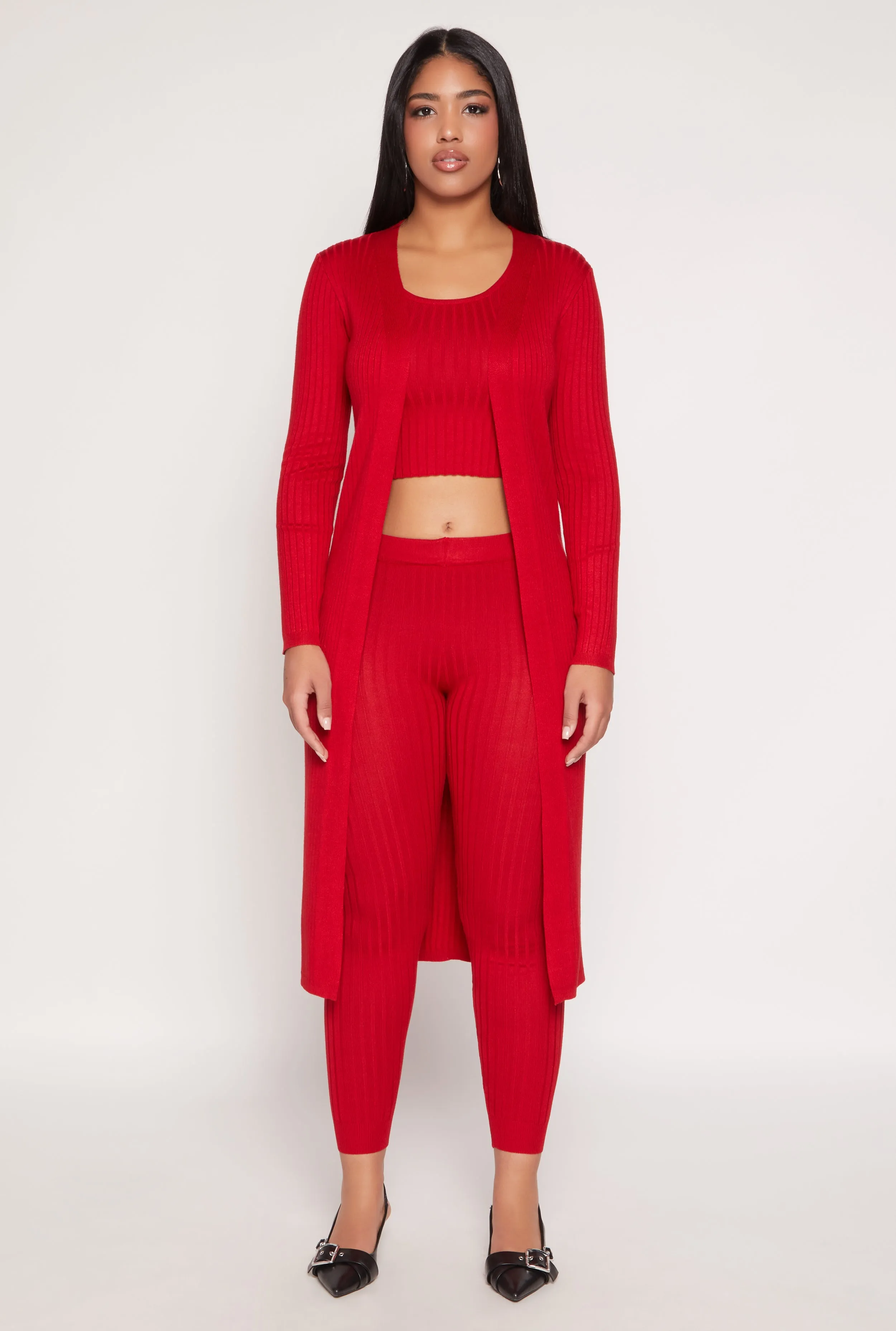 Daisy Ribbed Knit Open Front Duster sold by Rainbow