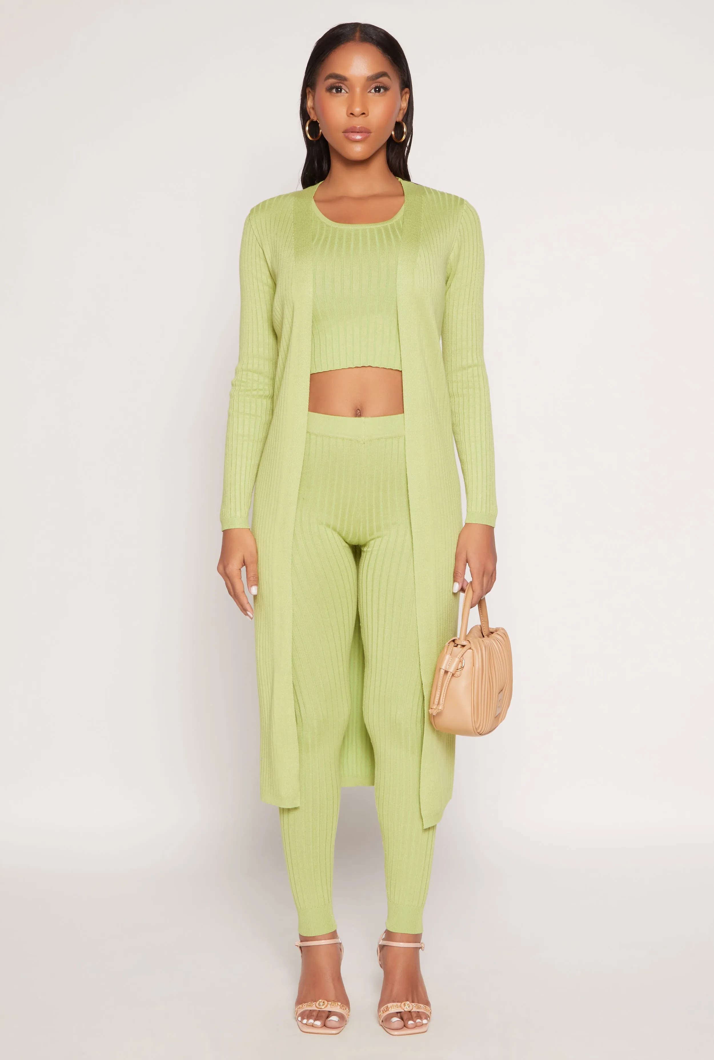 Daisy Ribbed Knit Open Front Duster sold by Rainbow