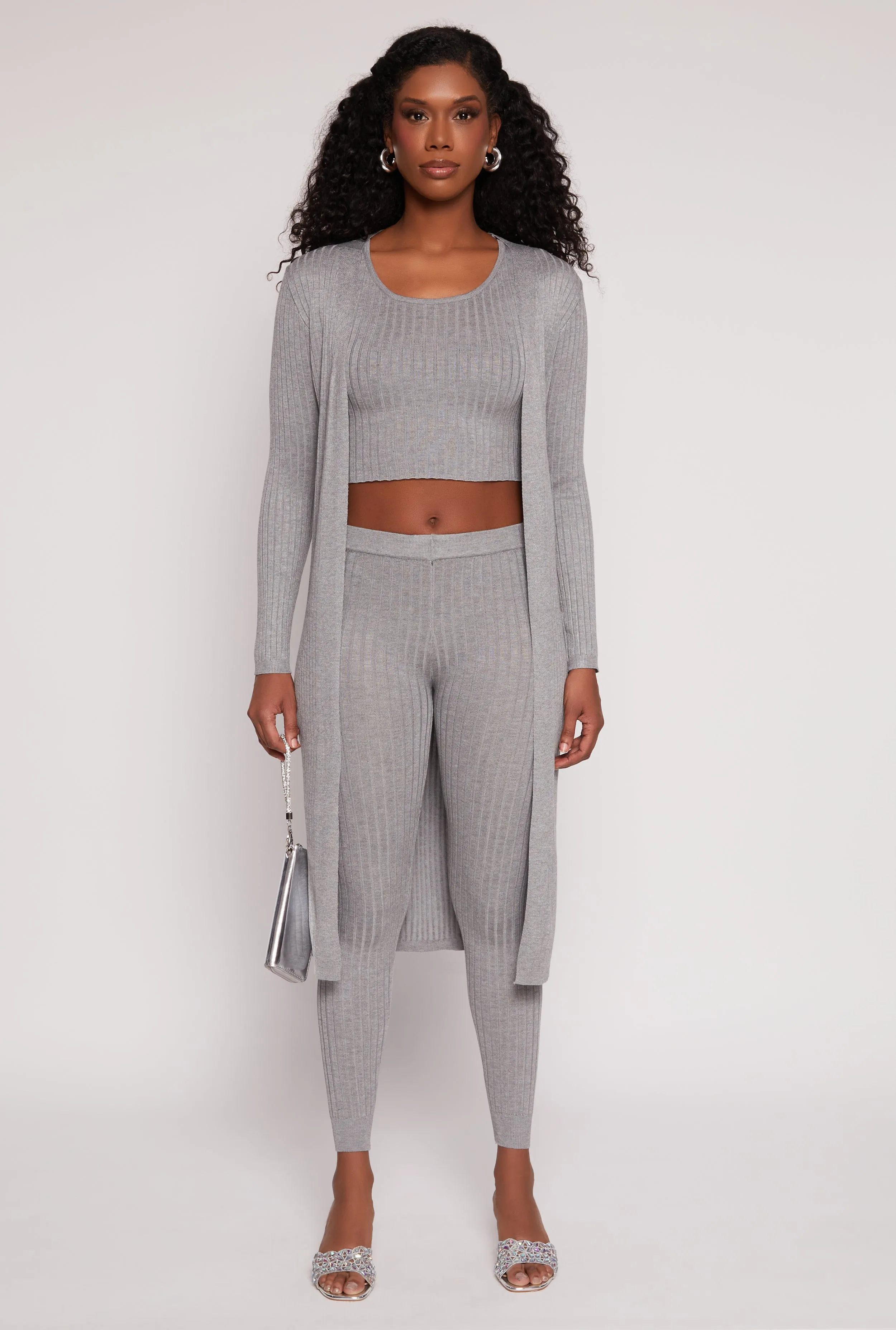 Daisy Ribbed Knit Open Front Duster sold by Rainbow