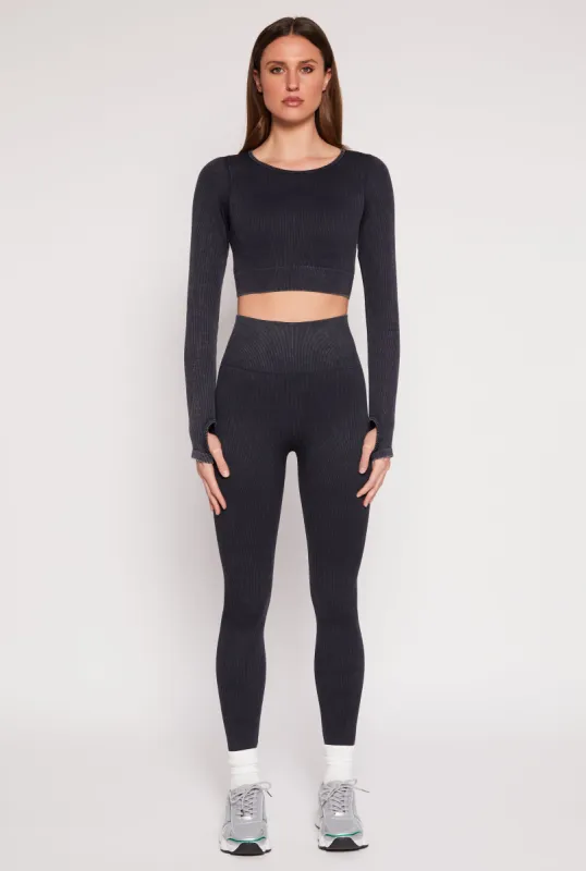 Daisy Ribbed Knit Active Leggings sold by Rainbow