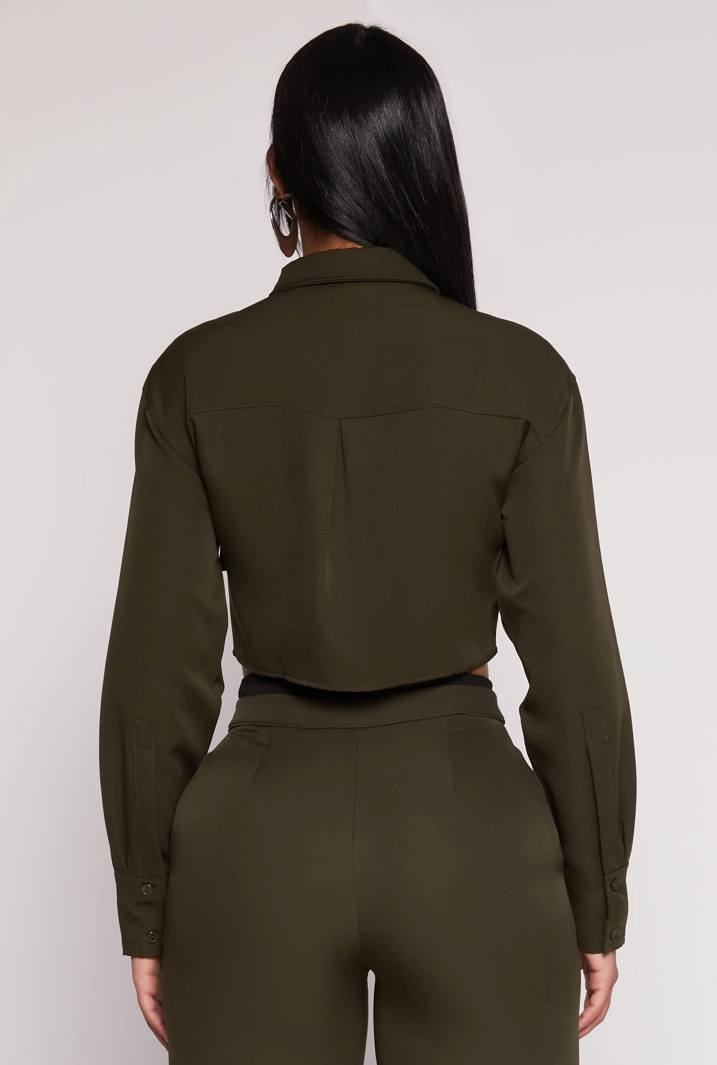 Cargo Pocket Cropped Shirt sold by Rainbow product image thumbnail 5