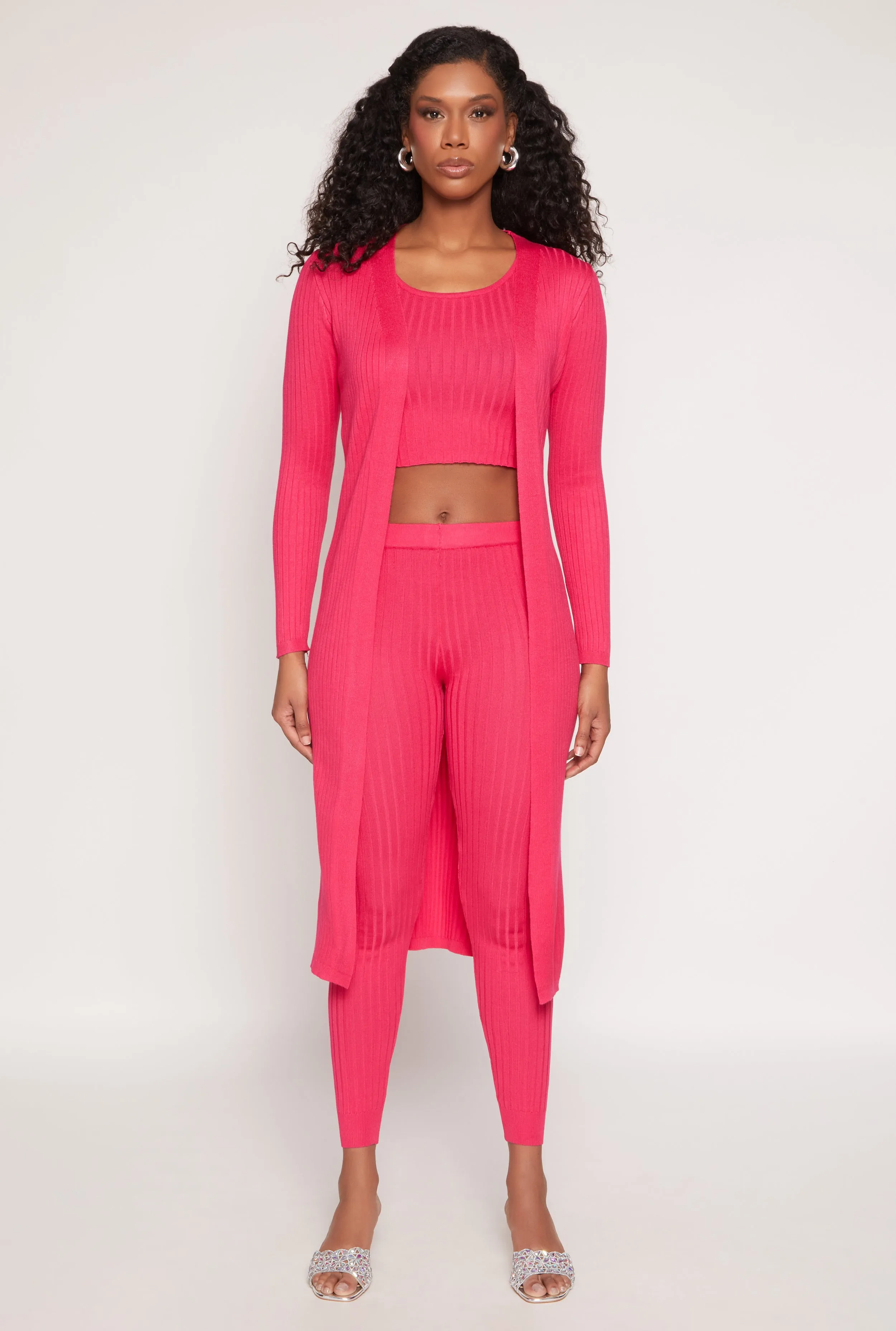 Daisy Ribbed Knit Open Front Duster sold by Rainbow