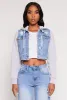 WAX Distressed Hooded Jean Jacket sold by Rainbow