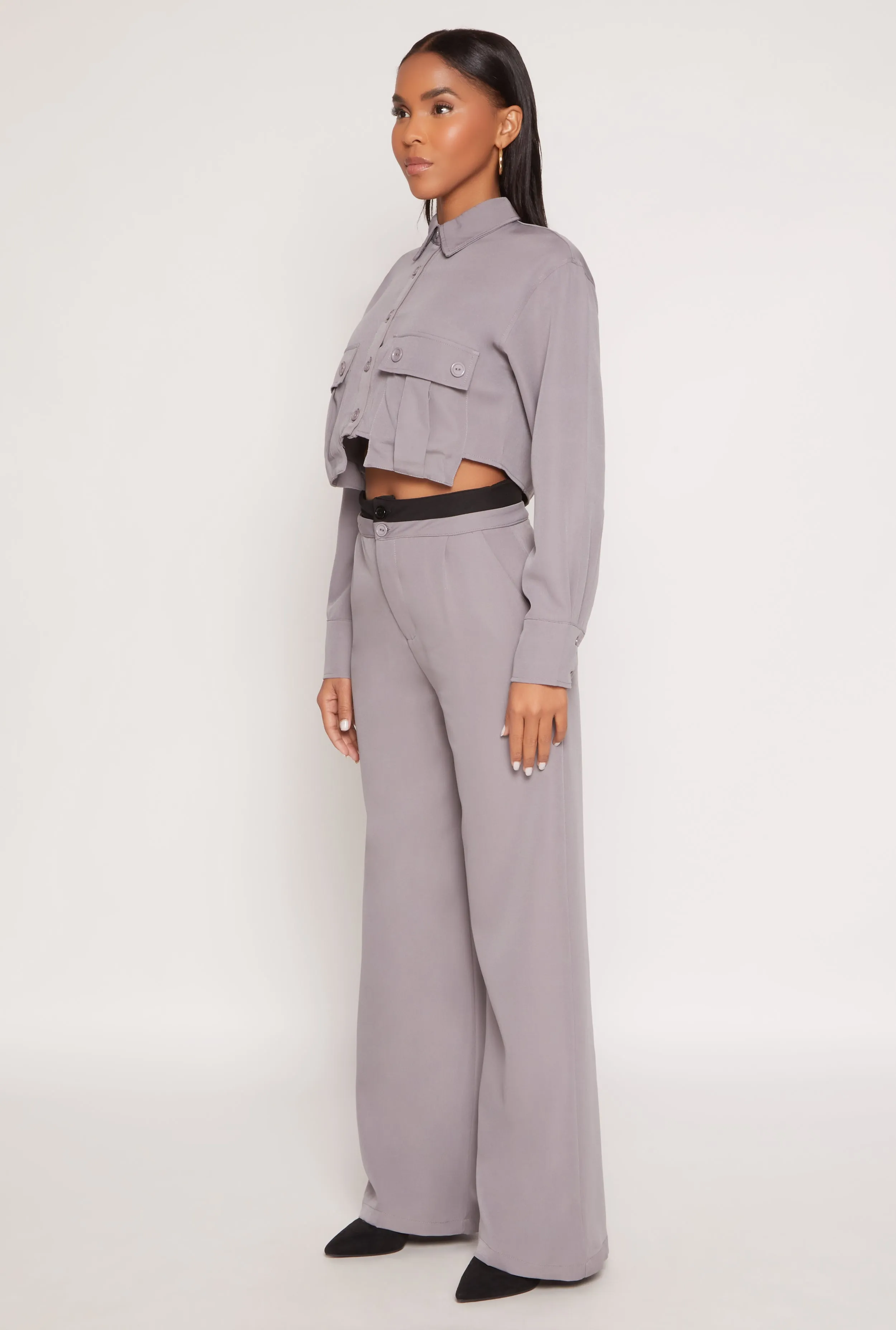 Cargo Pocket Cropped Shirt sold by Rainbow product image thumbnail 3