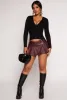 Almost Famous Leather Look Pleated Mini Skort sold by Rainbow