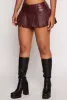 Almost Famous Leather Look Pleated Mini Skort sold by Rainbow