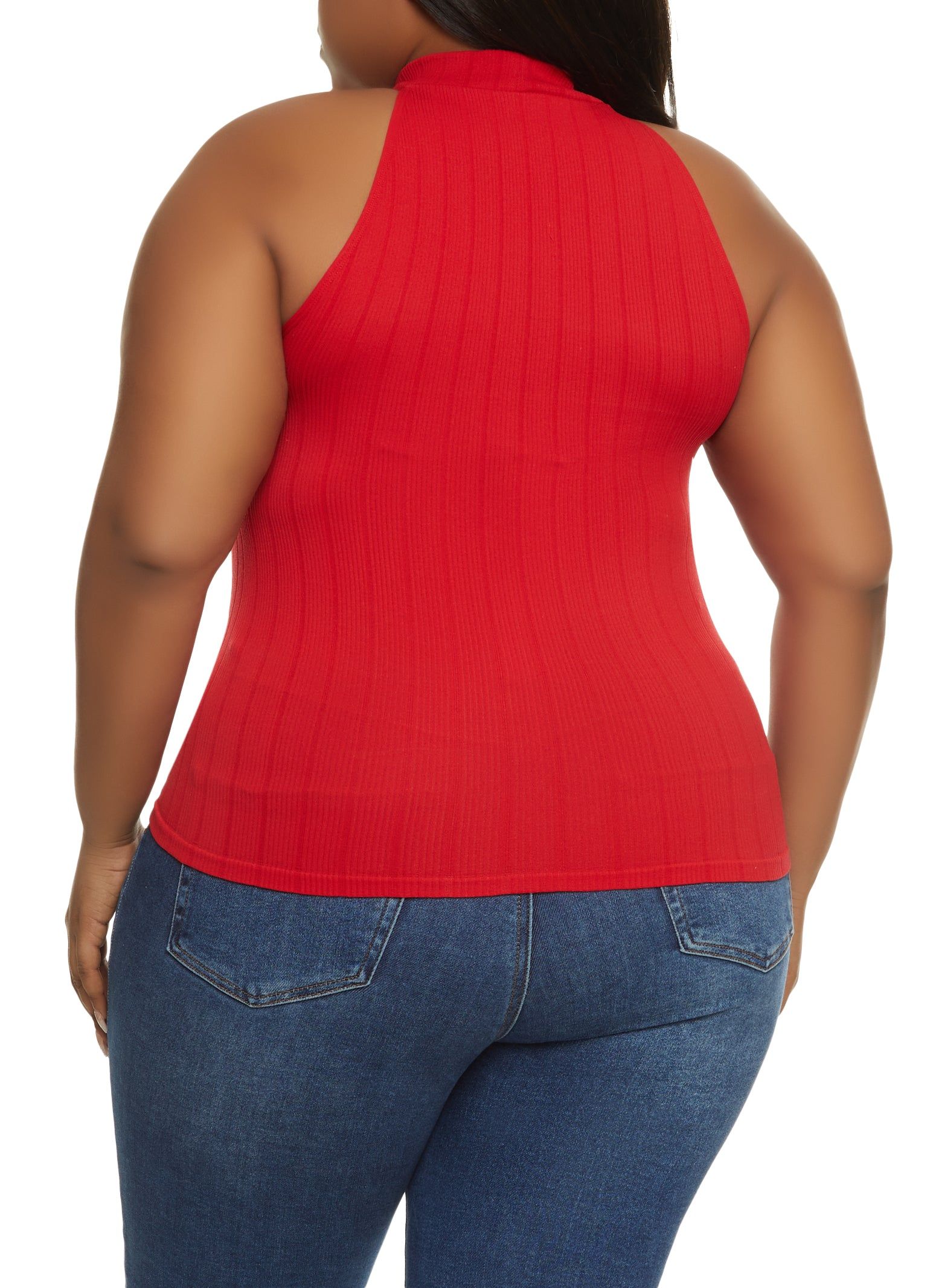 Plus Size Seamless Rib Knit Sleeveless Top sold by Rainbow product image thumbnail 2