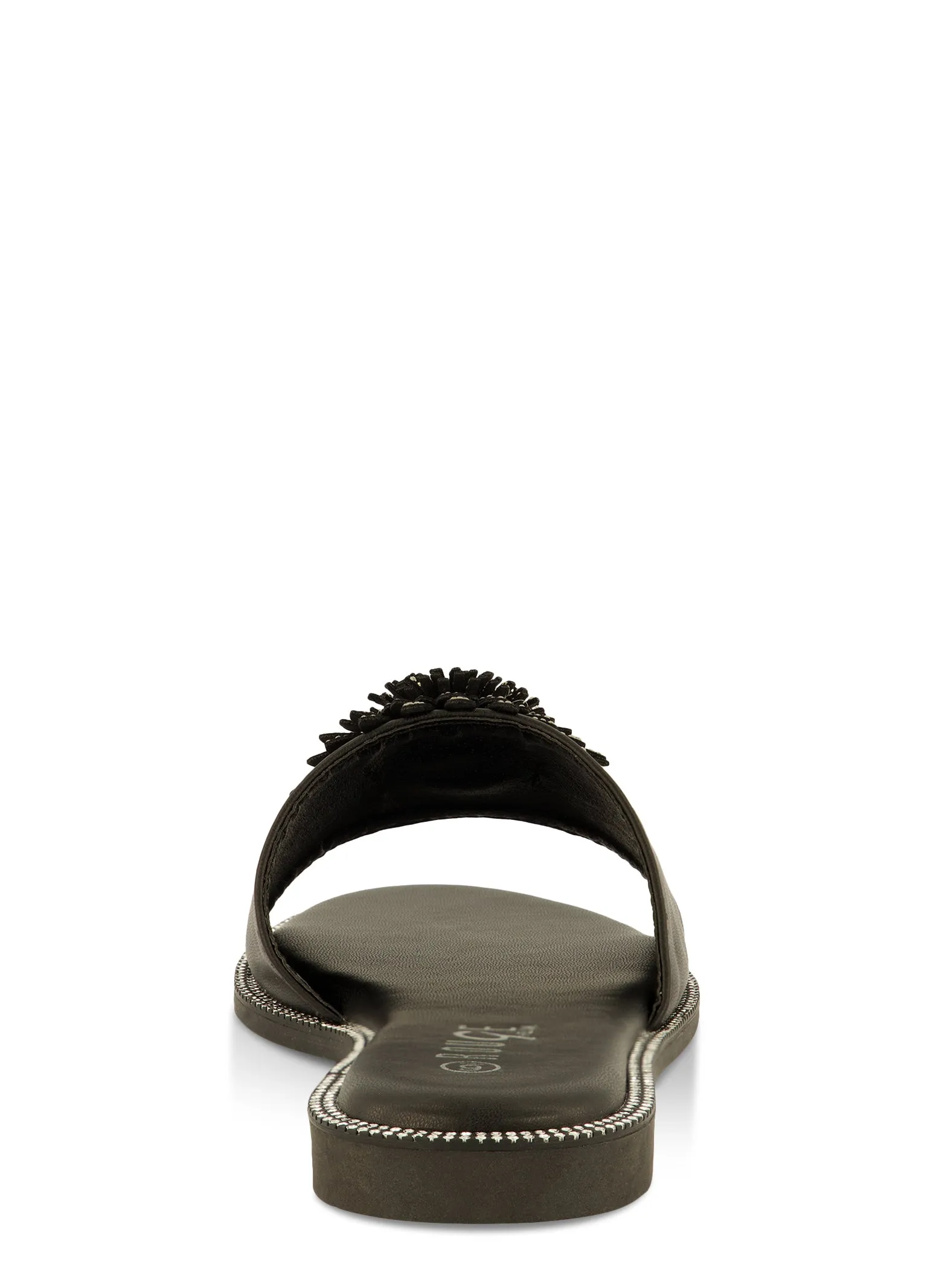 Rhinestone Studded 3D Floral Band Slide Sandals sold by Rainbow product image thumbnail 3