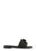 Rhinestone Studded 3D Floral Band Slide Sandals sold by Rainbow