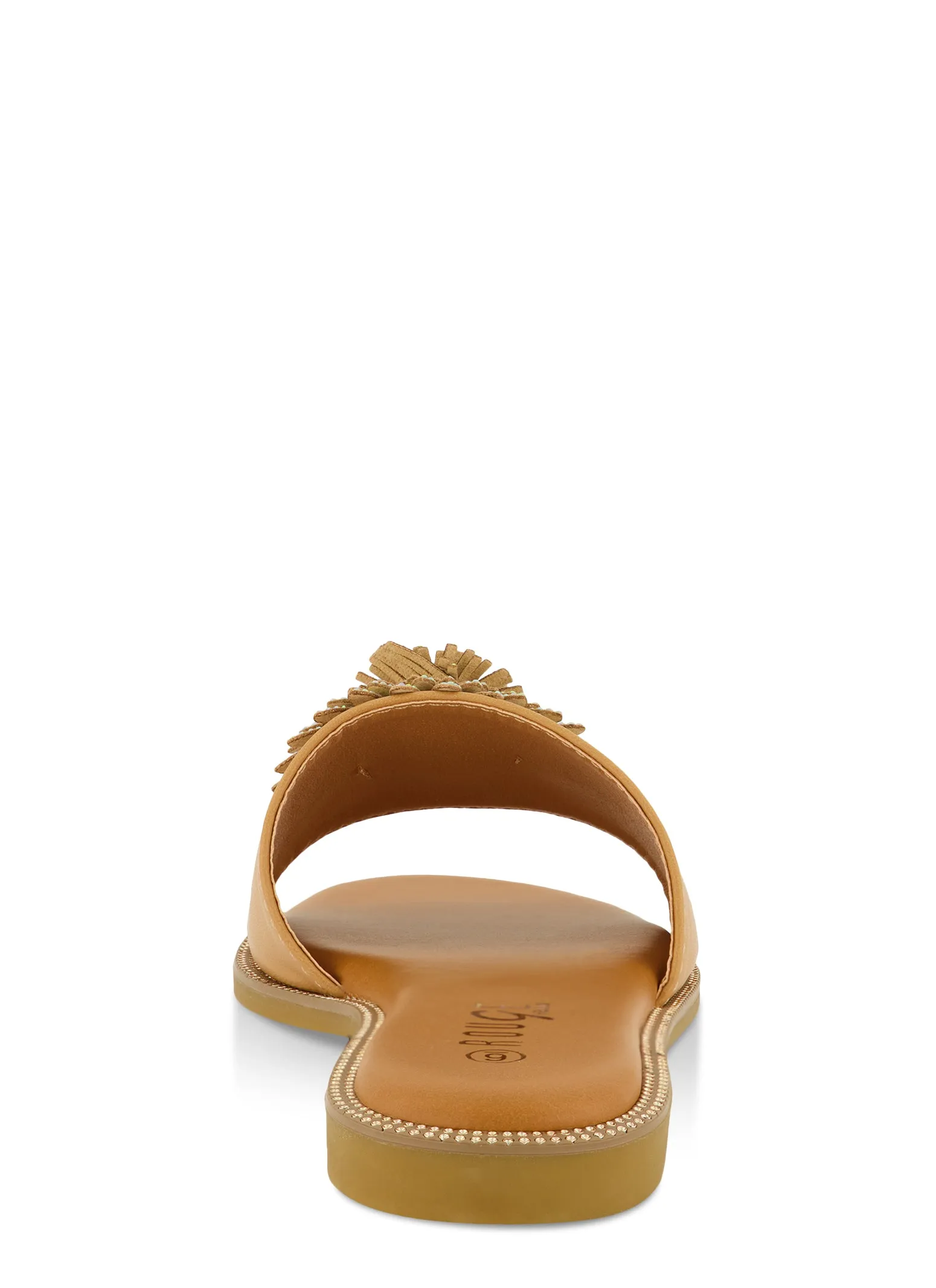 Rhinestone Studded 3D Floral Band Slide Sandals sold by Rainbow product image thumbnail 3